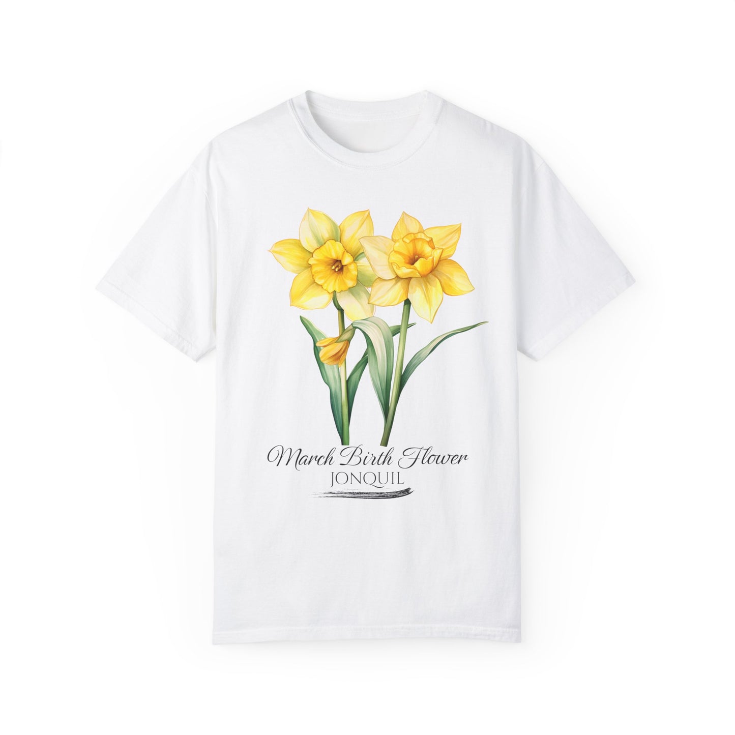 March Birth Flower "Jonquil" - Unisex Garment-Dyed T-shirt