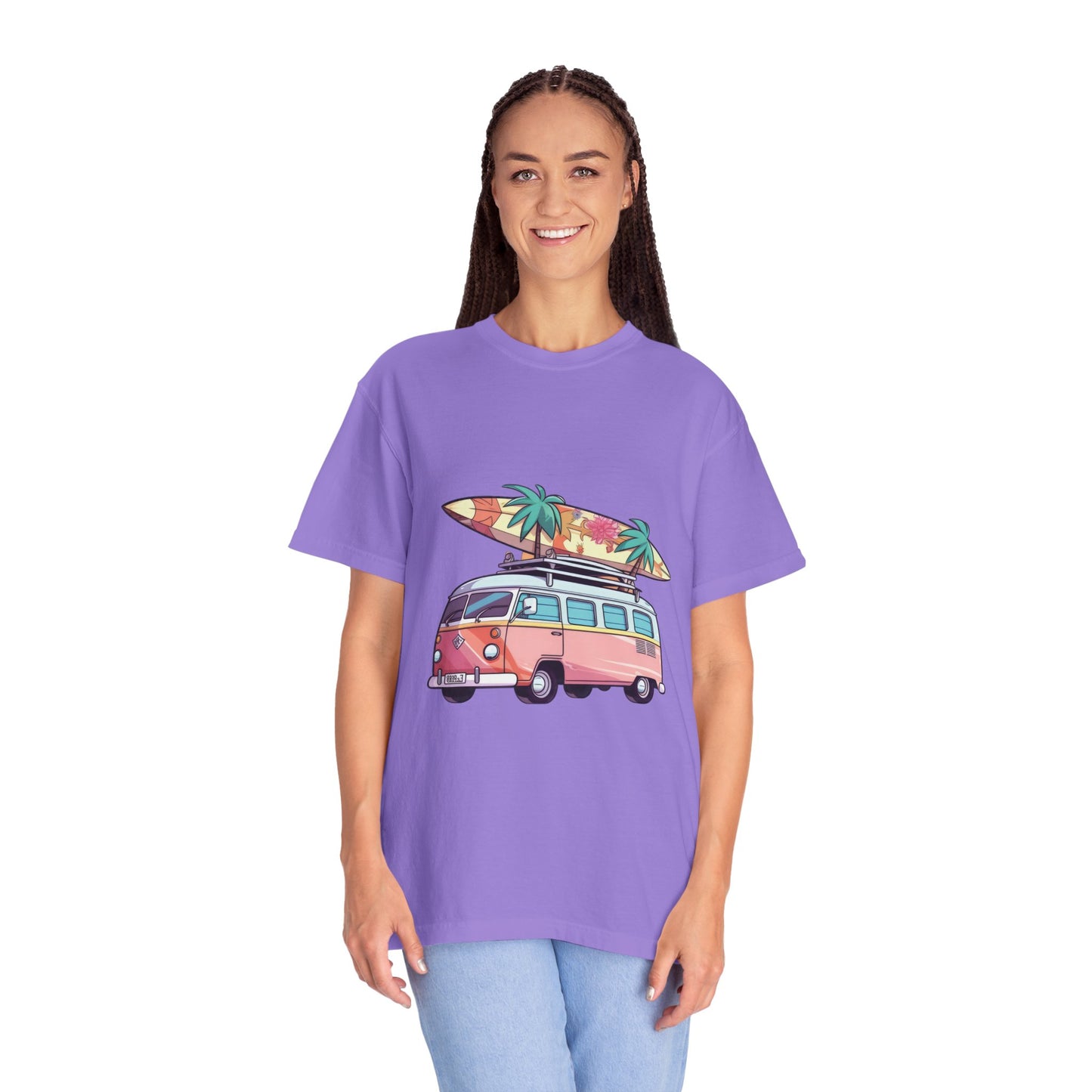 Retro Surf Van: Unisex Garment-Dyed T-shirt