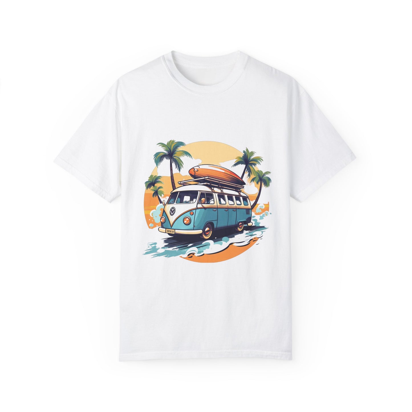 Retro Surf Van: Unisex Garment-Dyed T-shirt