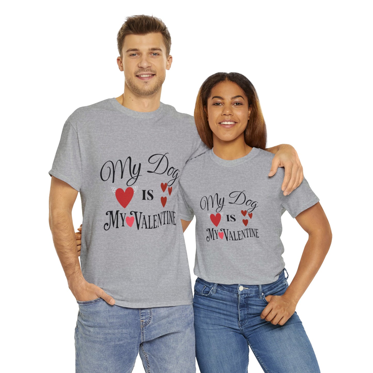 My Dog Is My Valentine1 - Unisex Heavy Cotton Tee