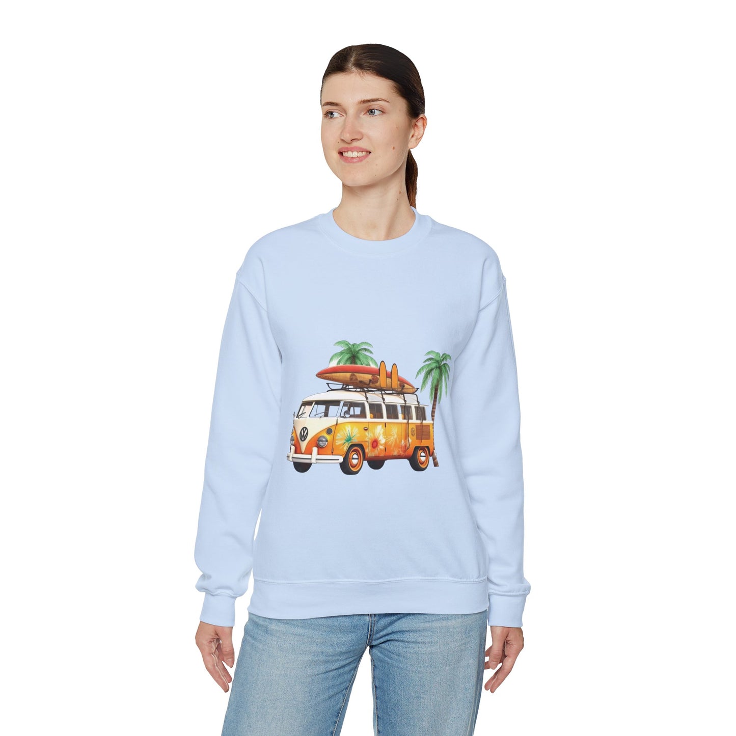 Retro Surf Van - Unisex Heavy Blend™ Crewneck Sweatshirt