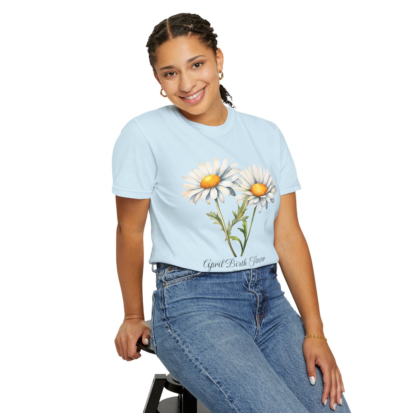 April Birth Flower "Daisy" - Unisex Garment-Dyed T-shirt