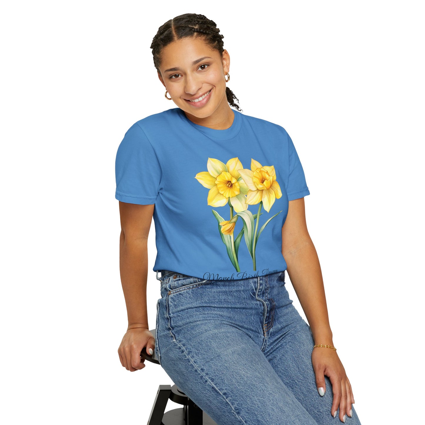 March Birth Flower "Jonquil" - Unisex Garment-Dyed T-shirt