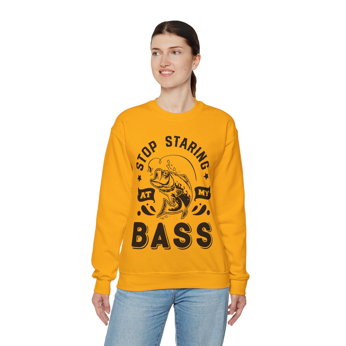 Stop staring at my Bass - Unisex Heavy Blend™ Crewneck Sweatshirt