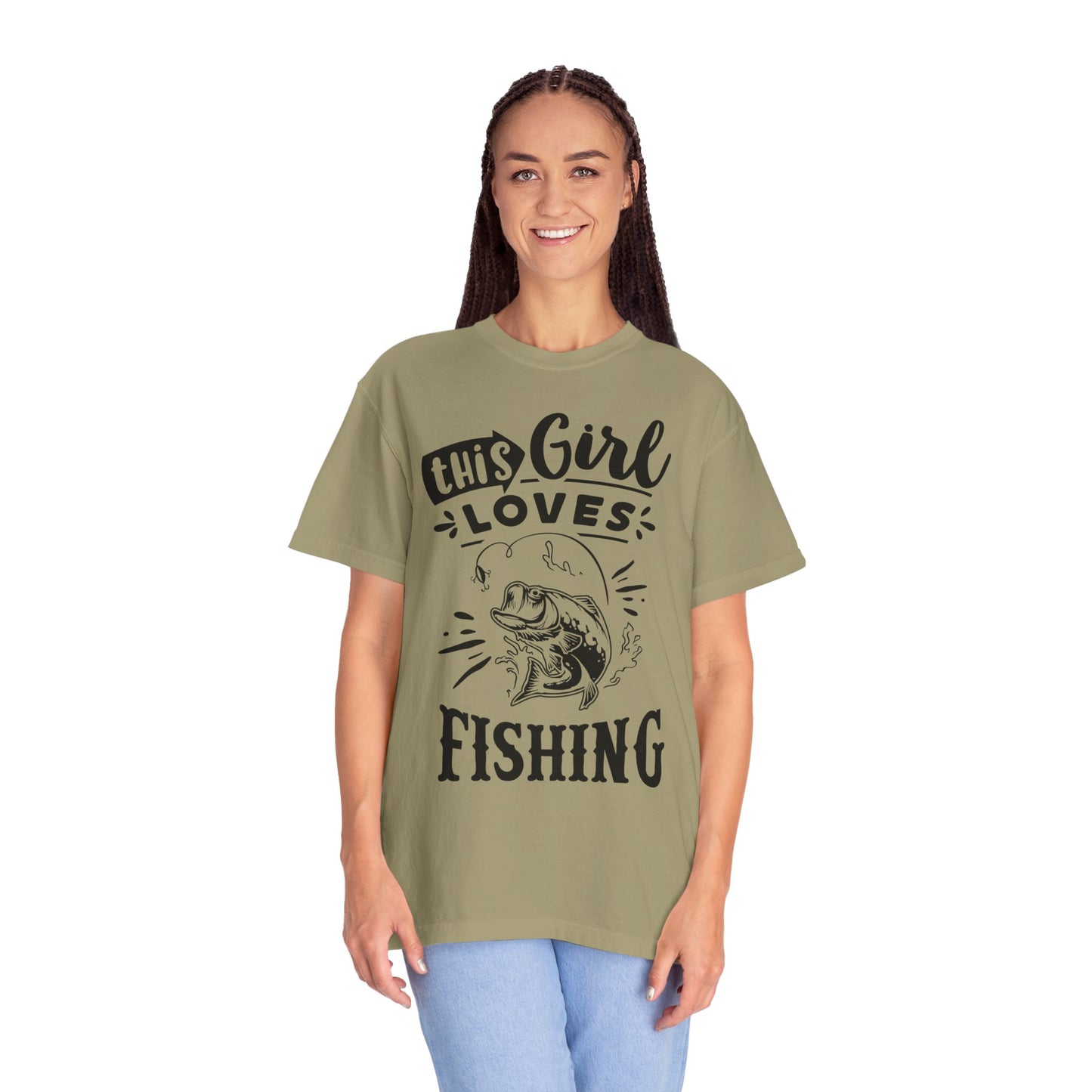 This girl loves fishing: Unisex Garment-Dyed T-shirt