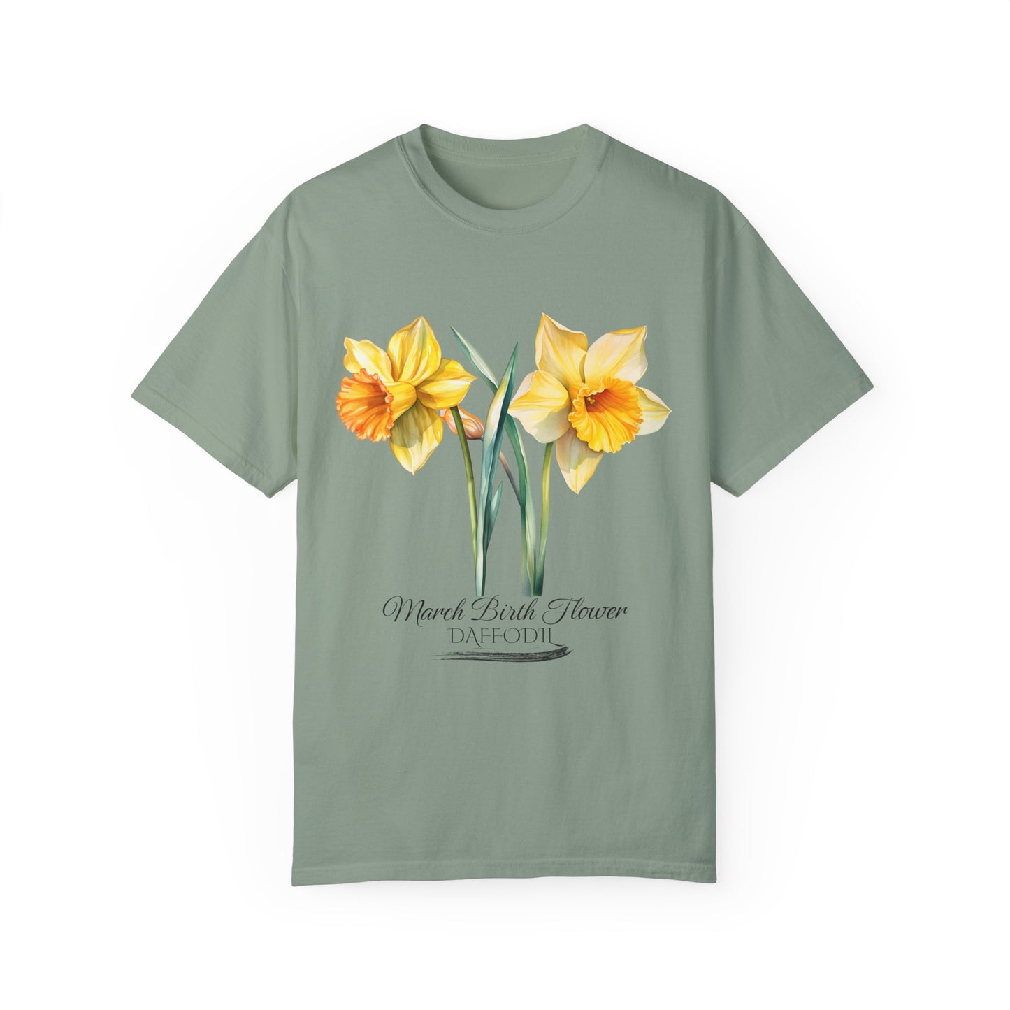 March Birth Flower "Daffodil" - Unisex Garment-Dyed T-shirt