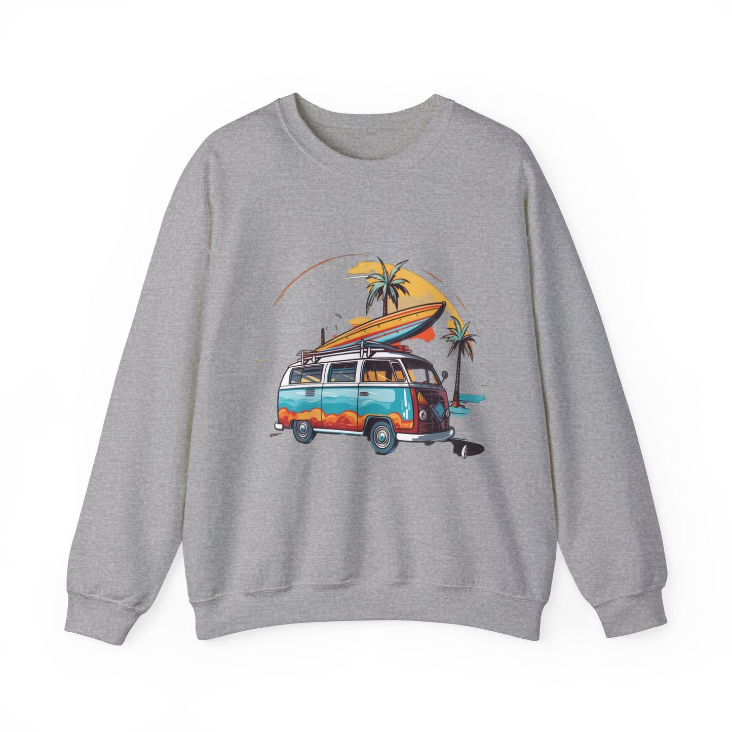 Retro Surf Van - Unisex Heavy Blend™ Crewneck Sweatshirt