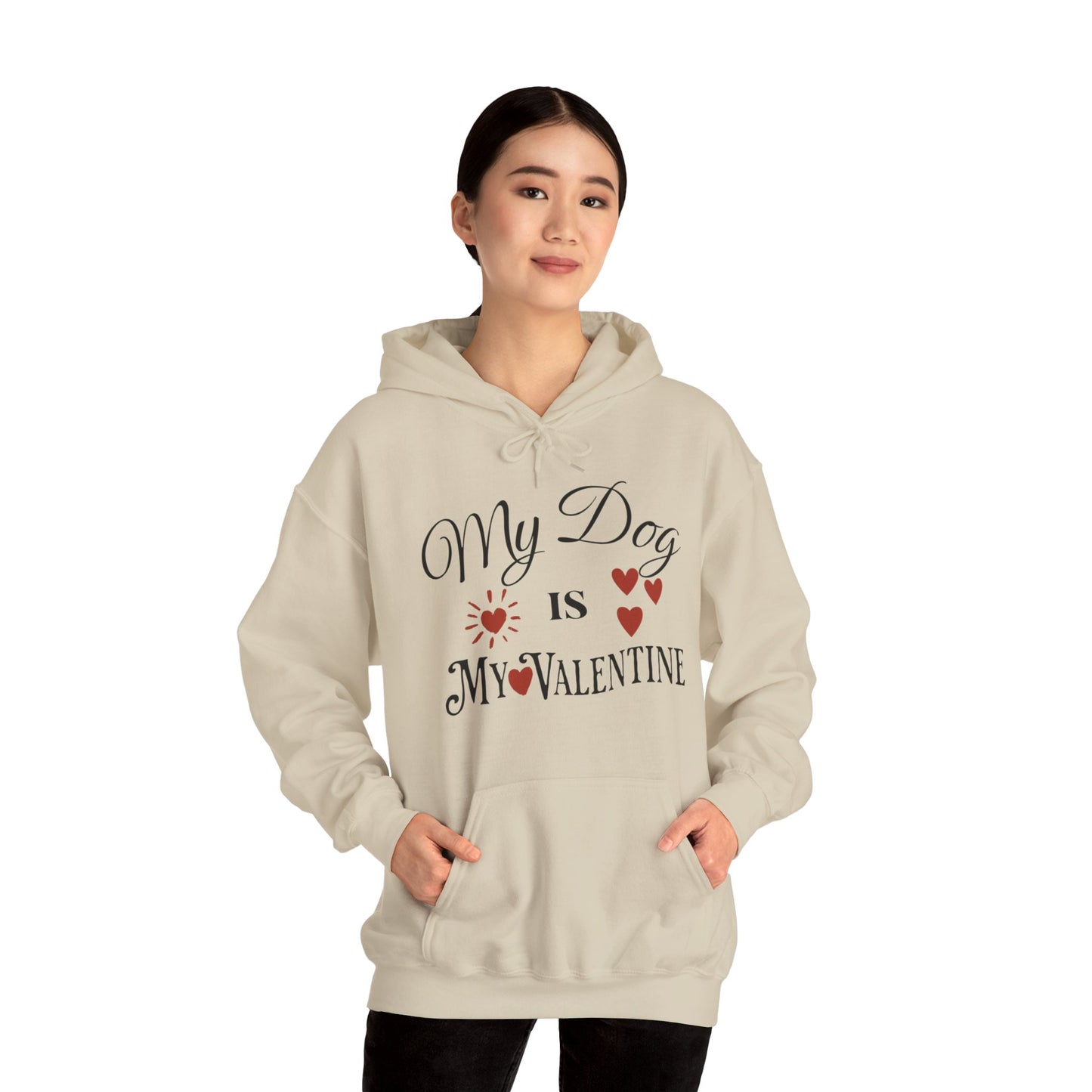 My Dog Is My Valentine - Unisex Heavy Blend™ Hooded Sweatshirt