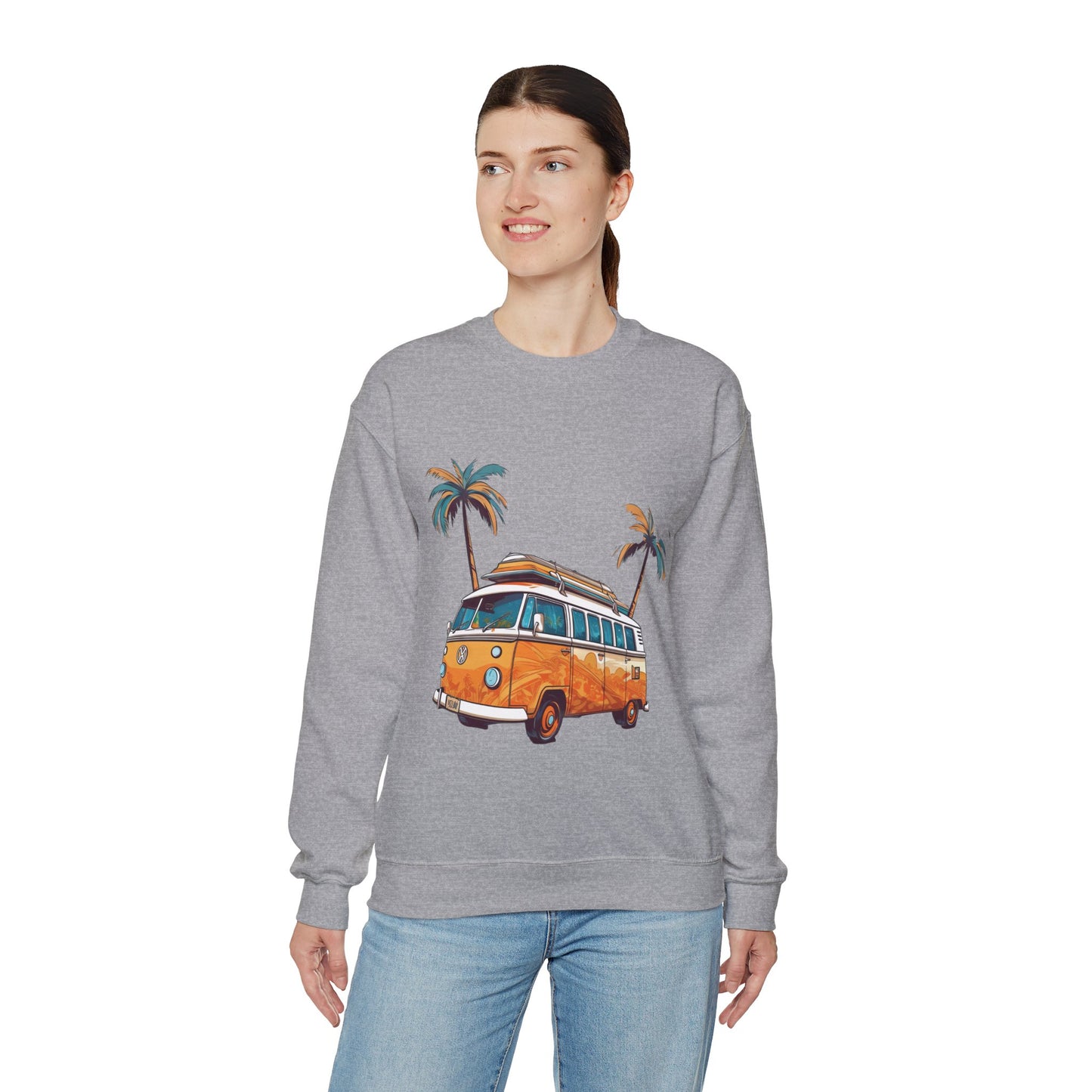 Retro Surf Van - Unisex Heavy Blend™ Crewneck Sweatshirt