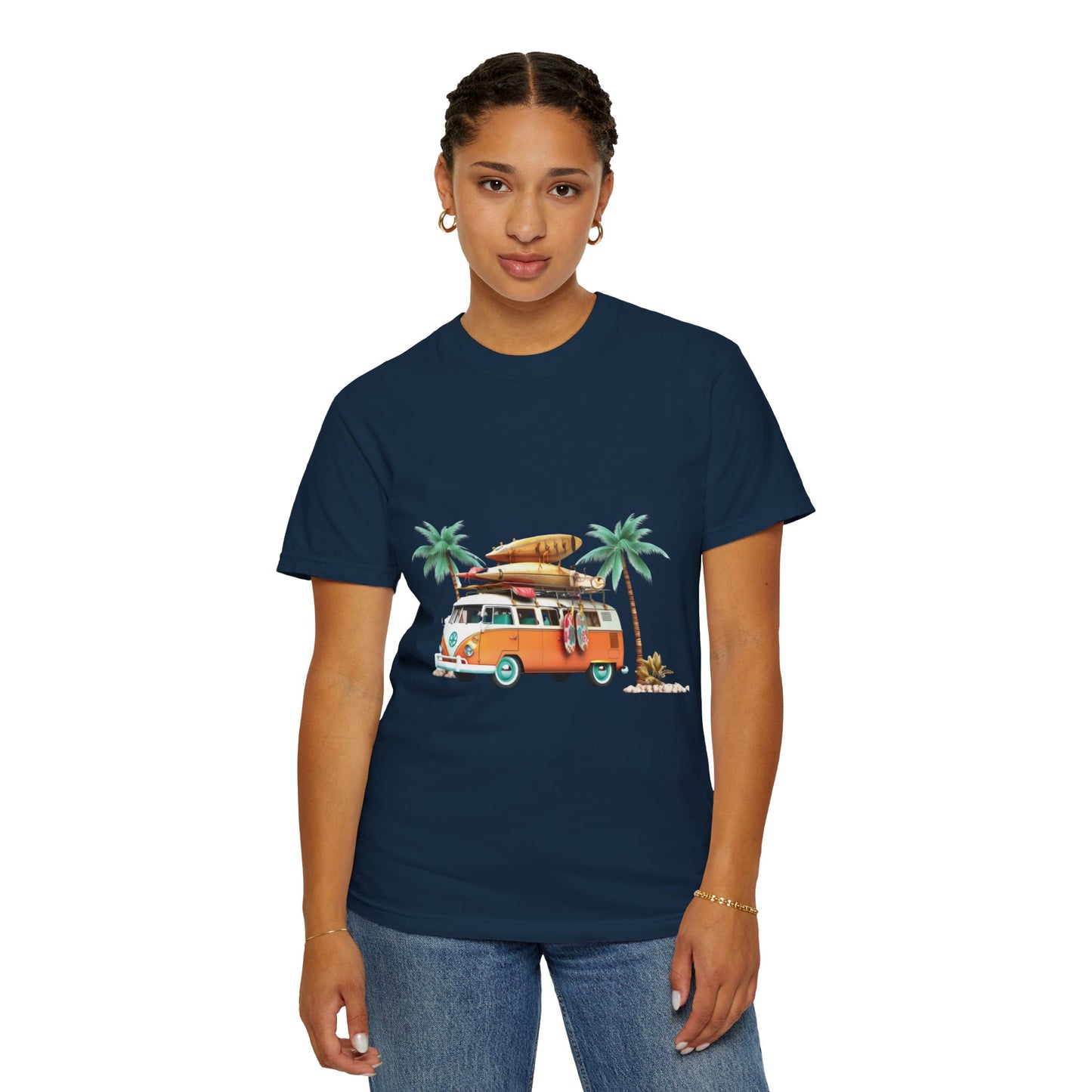 Retro Surf Van: Unisex Garment-Dyed T-shirt