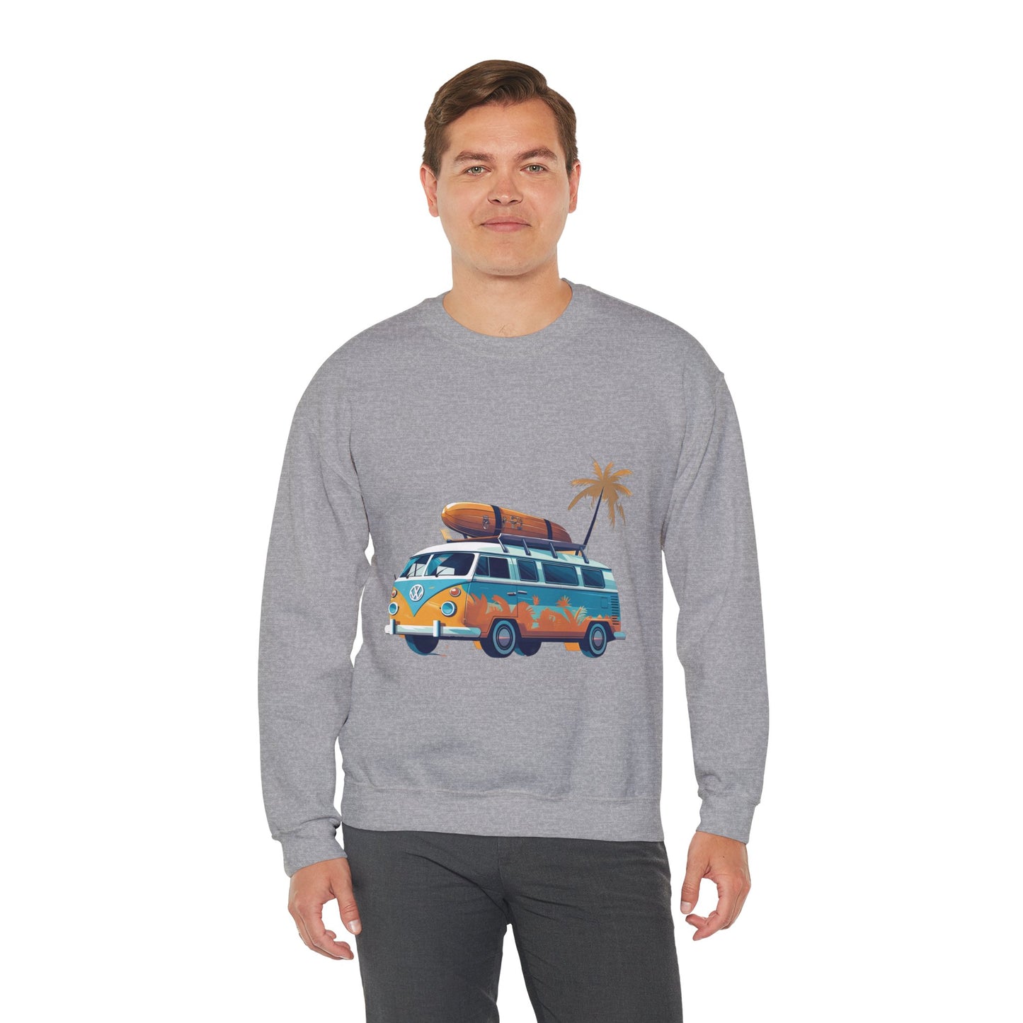 Retro Surf Van - Unisex Heavy Blend™ Crewneck Sweatshirt