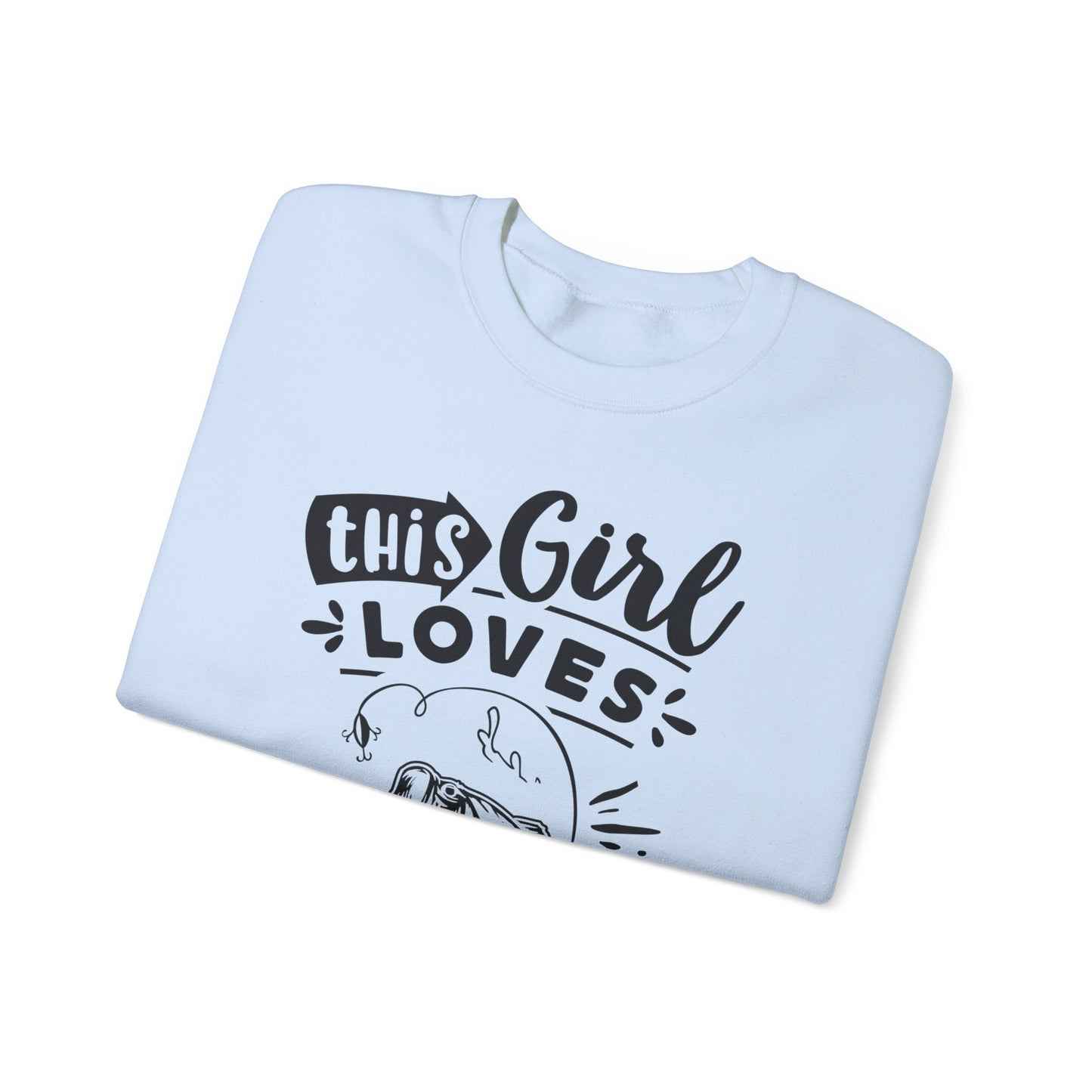 This girl loves fishing - Unisex Heavy Blend™ Crewneck Sweatshirt