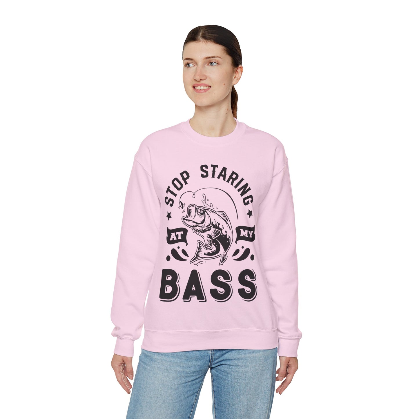 Stop staring at my Bass - Unisex Heavy Blend™ Crewneck Sweatshirt