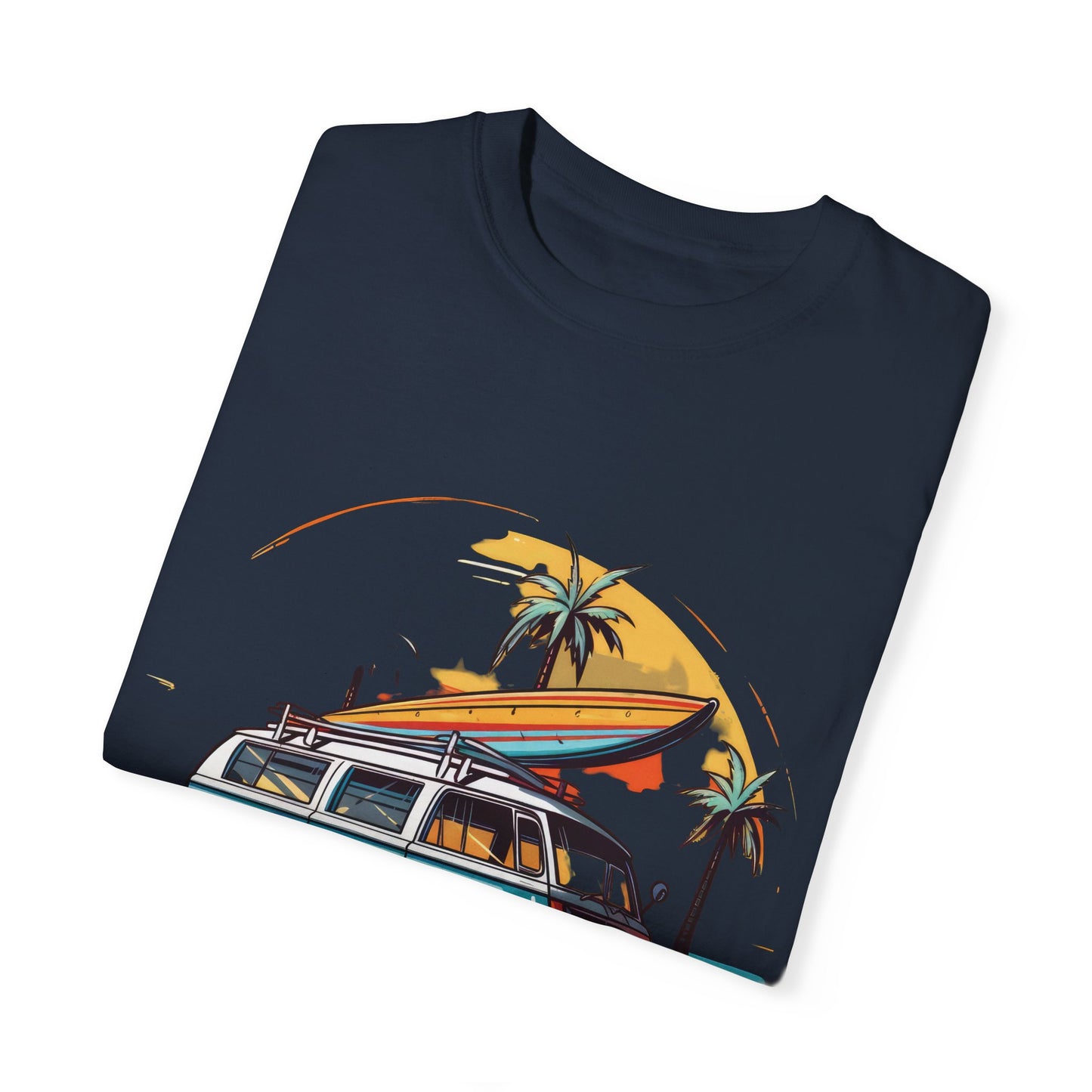 Retro Surf Van: Unisex Garment-Dyed T-shirt