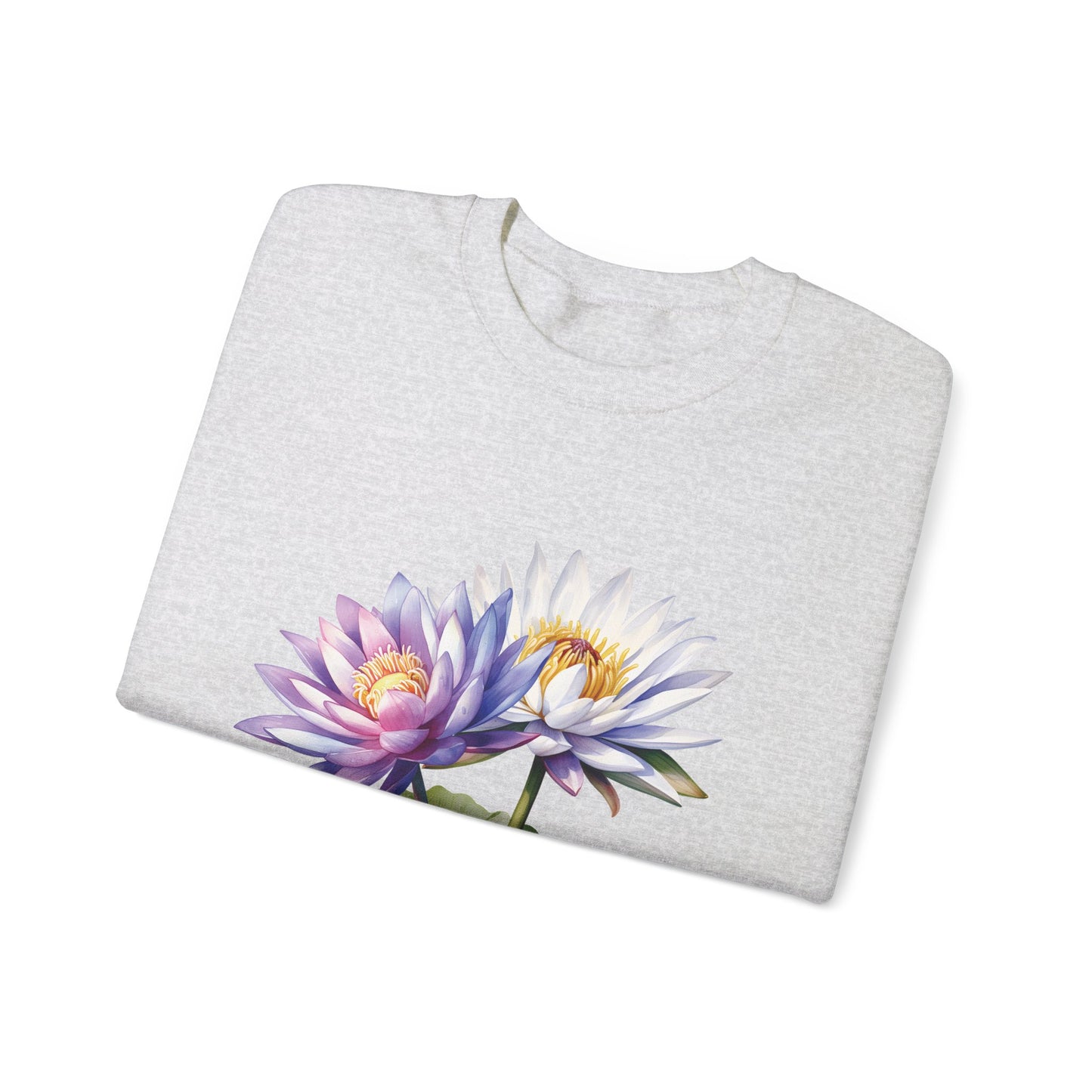 July Birth Flower (Water Lily) - Unisex Heavy Blend™ Crewneck Sweatshirt