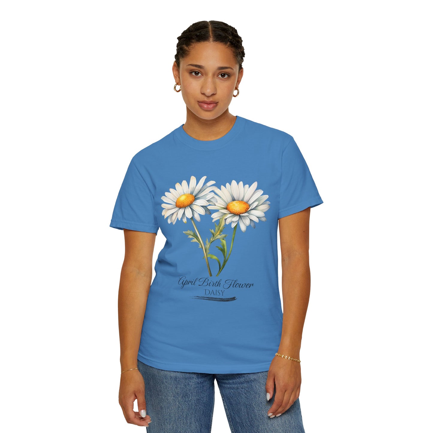 April Birth Flower "Daisy" - Unisex Garment-Dyed T-shirt