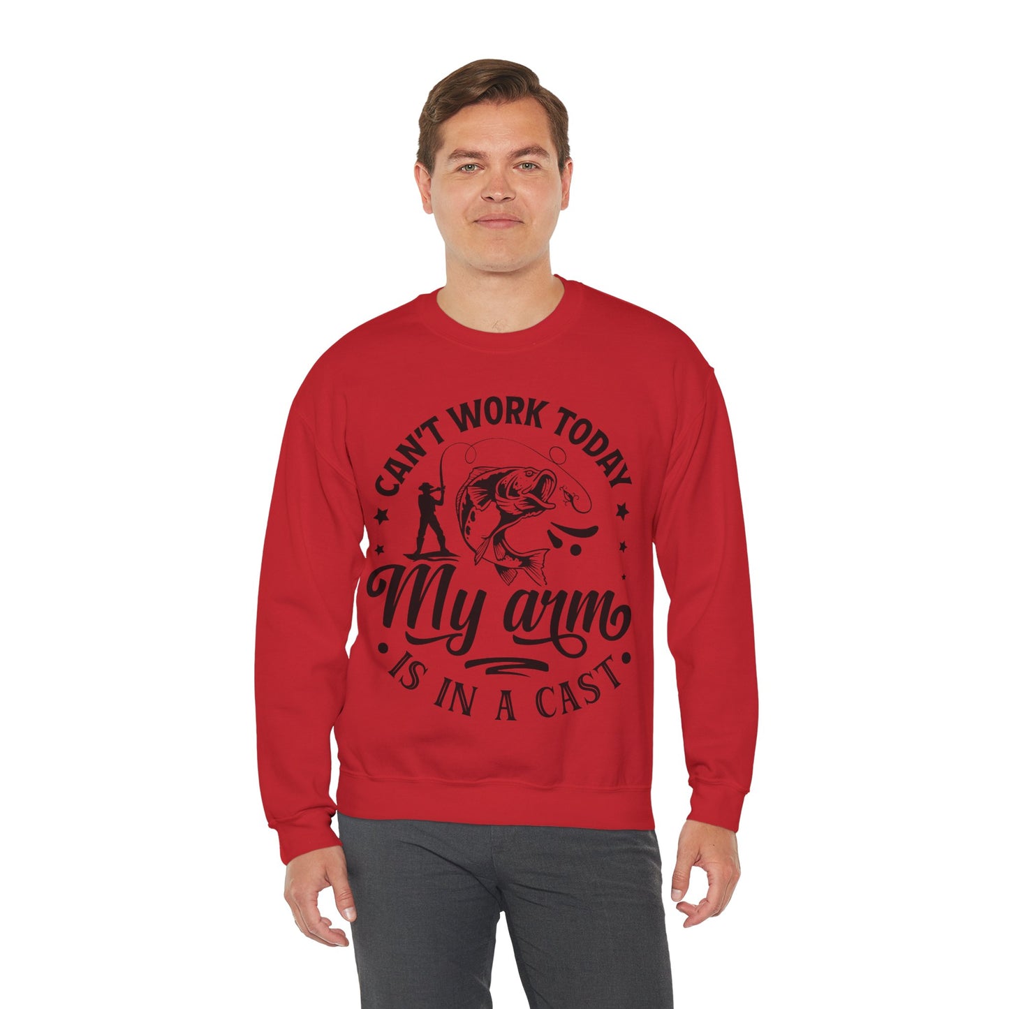 Can't work today, my arm is in a cast - Unisex Heavy Blend™ Crewneck Sweatshirt