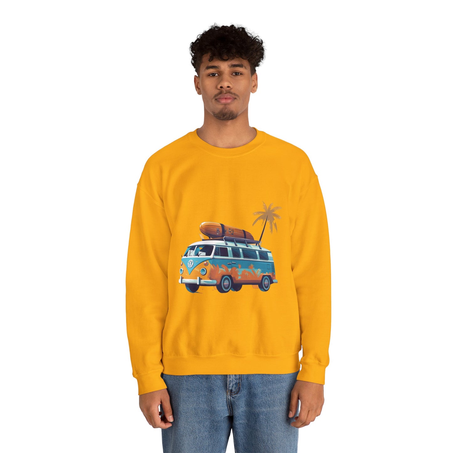 Retro Surf Van - Unisex Heavy Blend™ Crewneck Sweatshirt