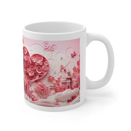 Valentine's two fantasy hearts: Ceramic Mug 11oz
