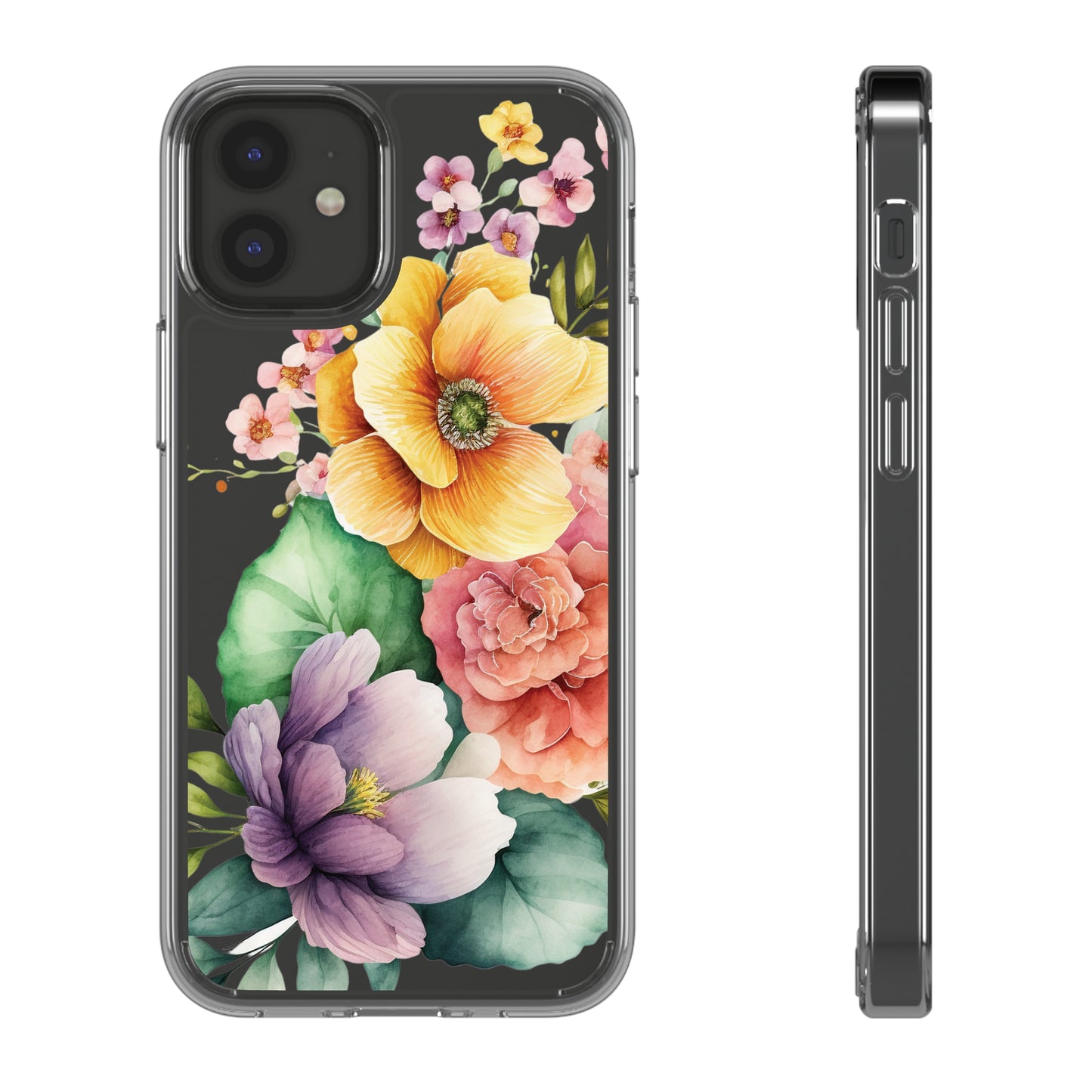 Phone Clear Cases: Watercolor Floral Pattern