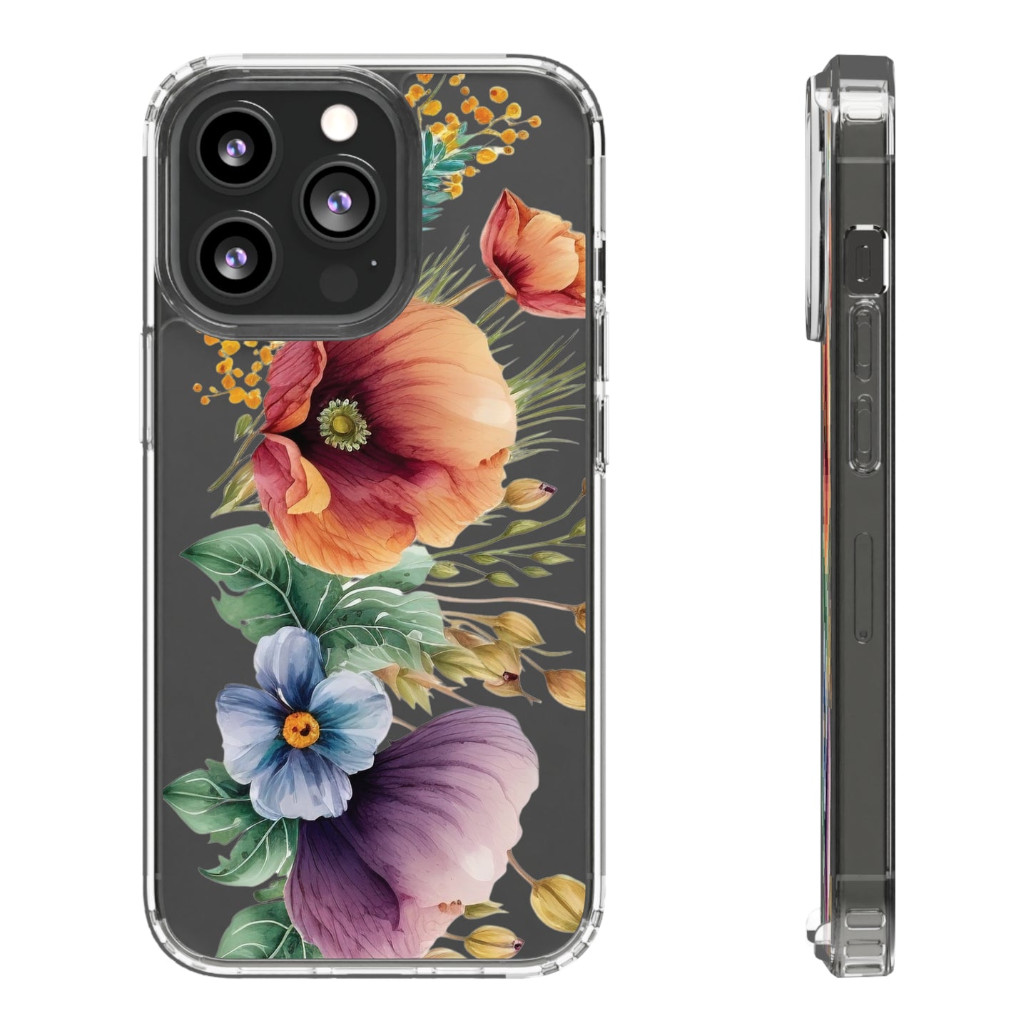 Clear Phone Cases: Watercolor Floral Pattern