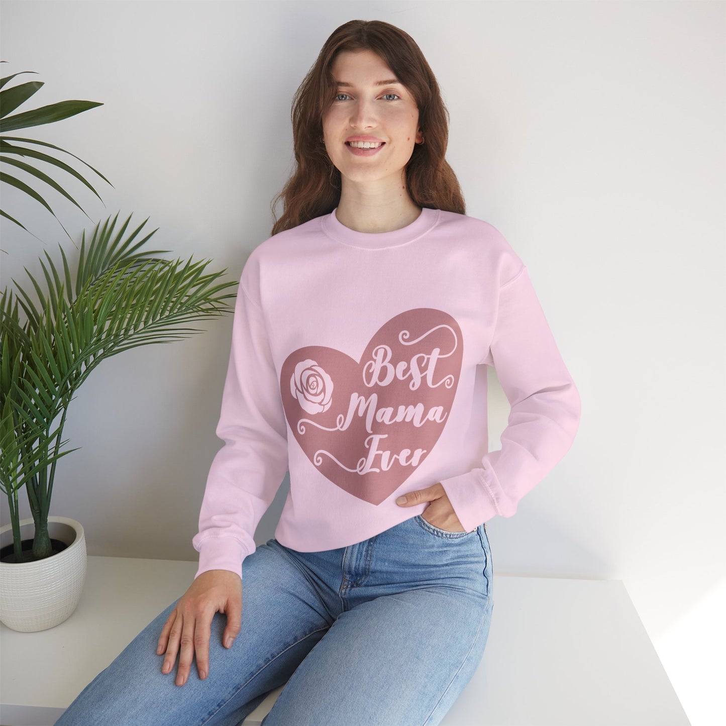 Best Mom Ever Heart - Unisex Heavy Blend™ Crewneck Sweatshirt