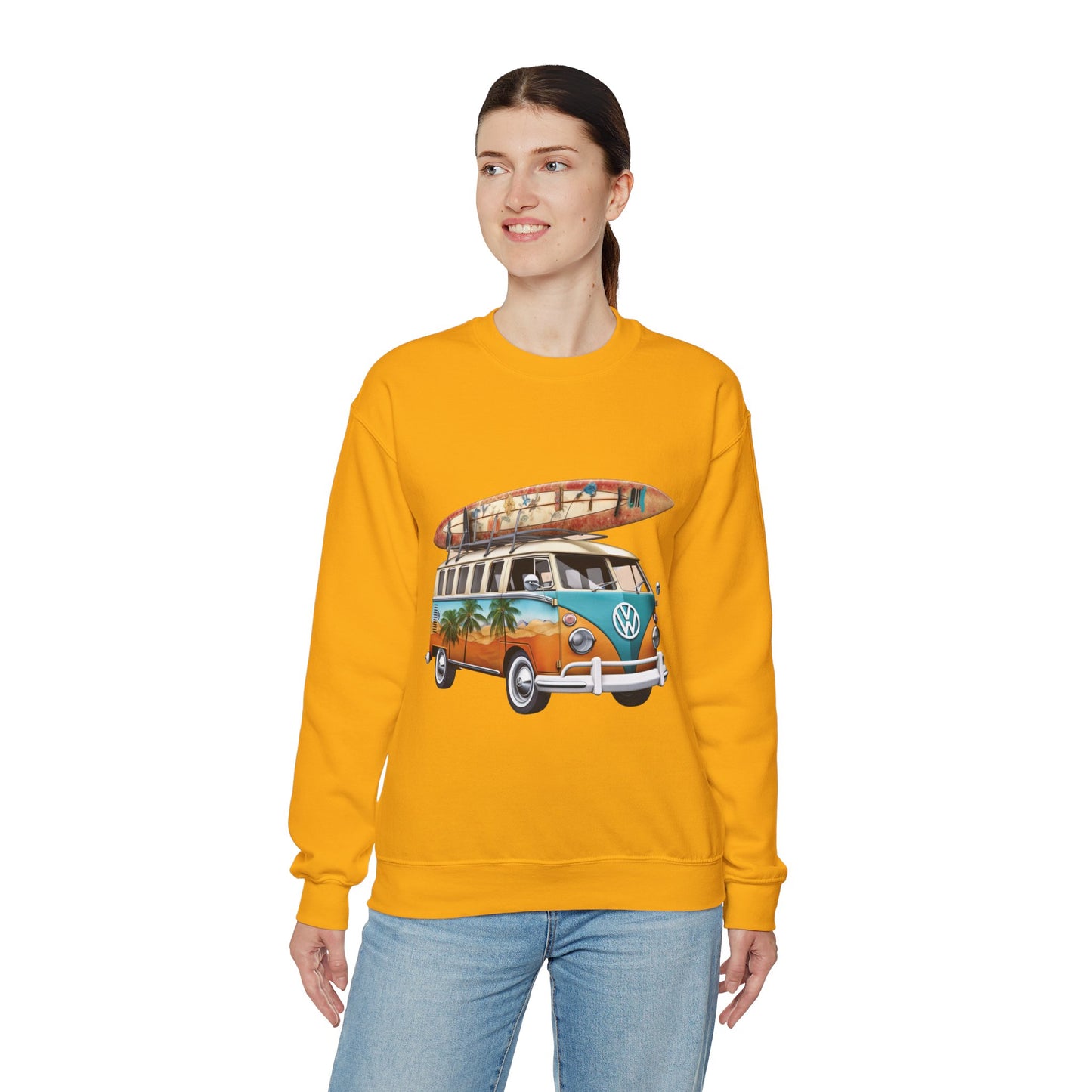 Retro Surf Van - Unisex Heavy Blend™ Crewneck Sweatshirt