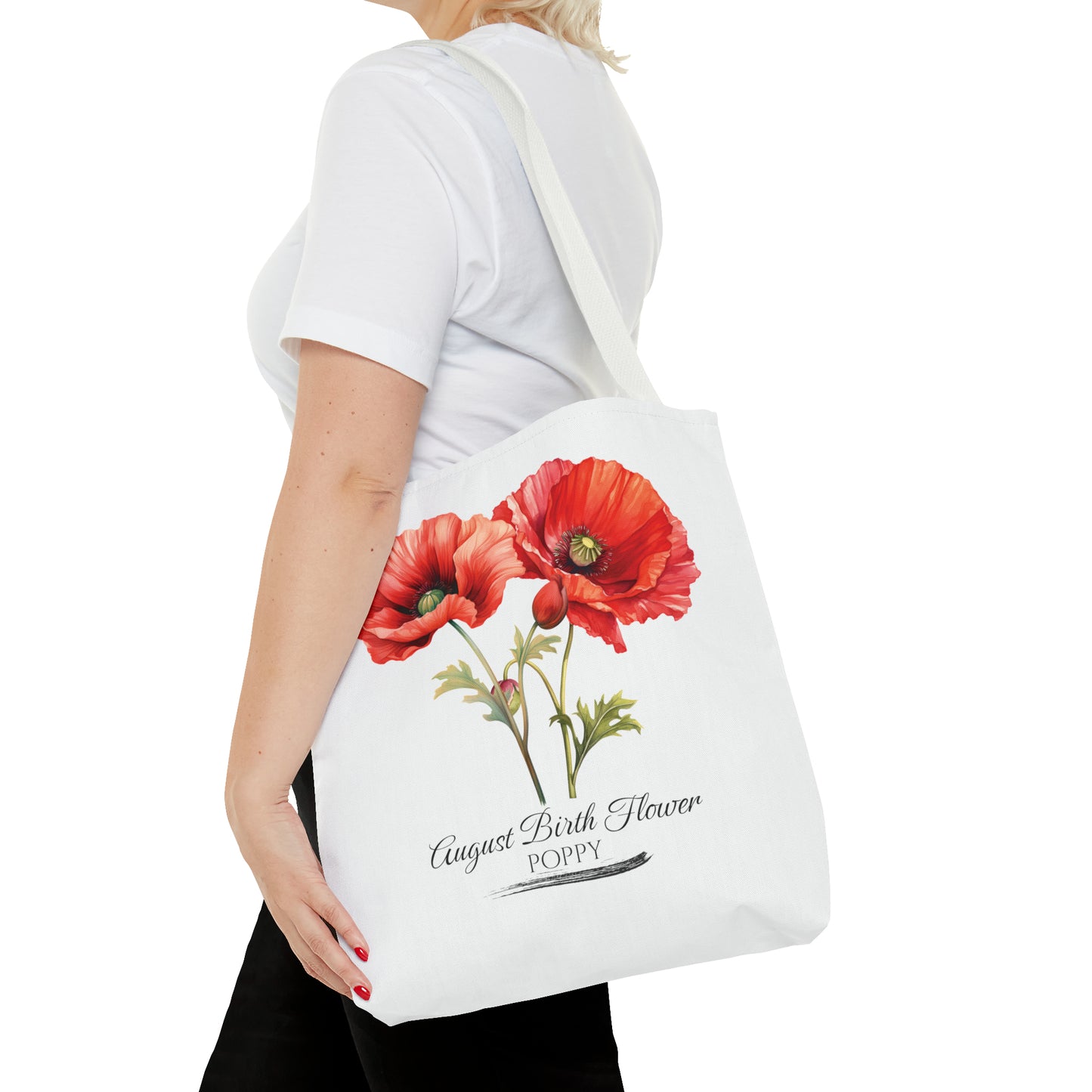 August Birth Flower: Poppy - Tote Bag (AOP)