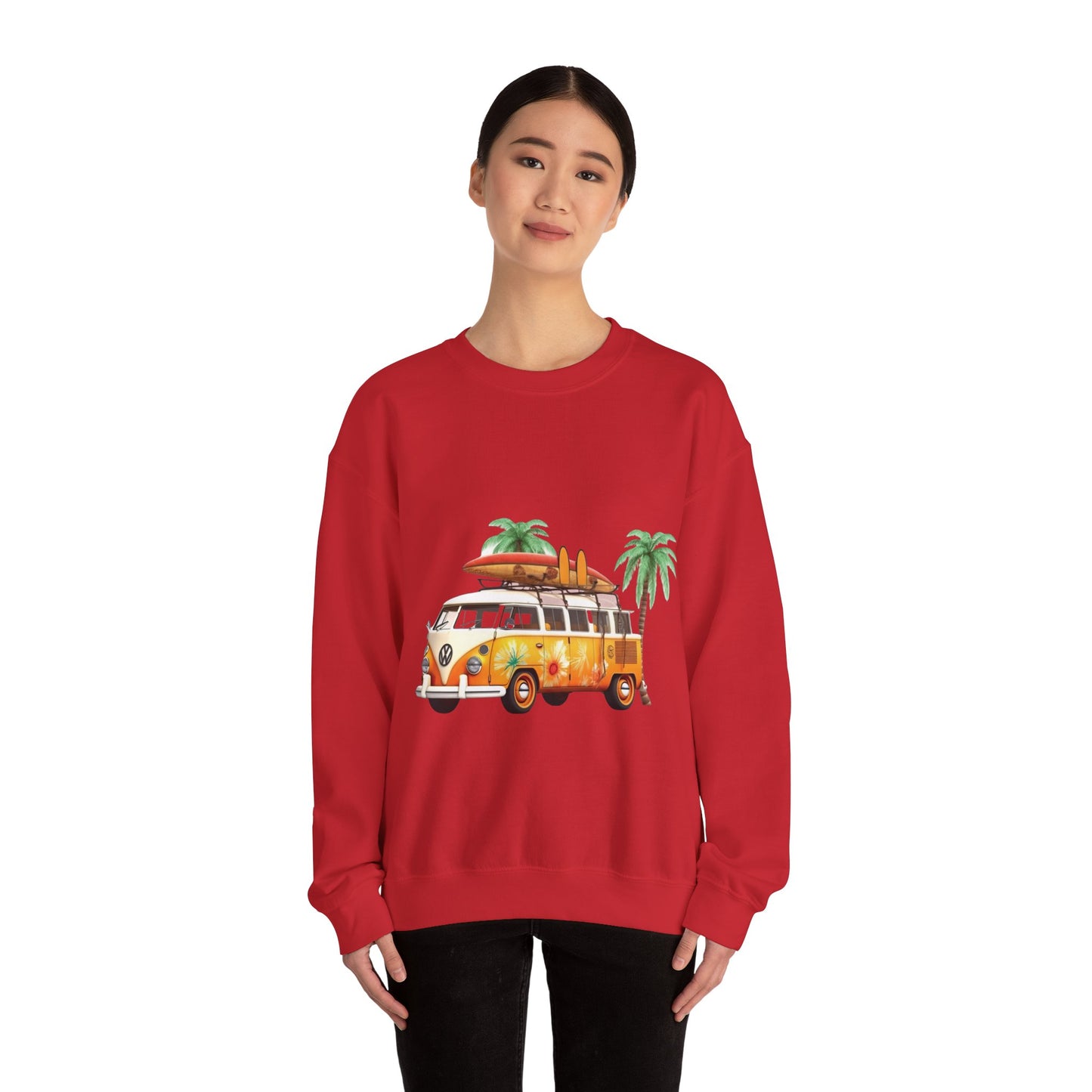 Retro Surf Van - Unisex Heavy Blend™ Crewneck Sweatshirt