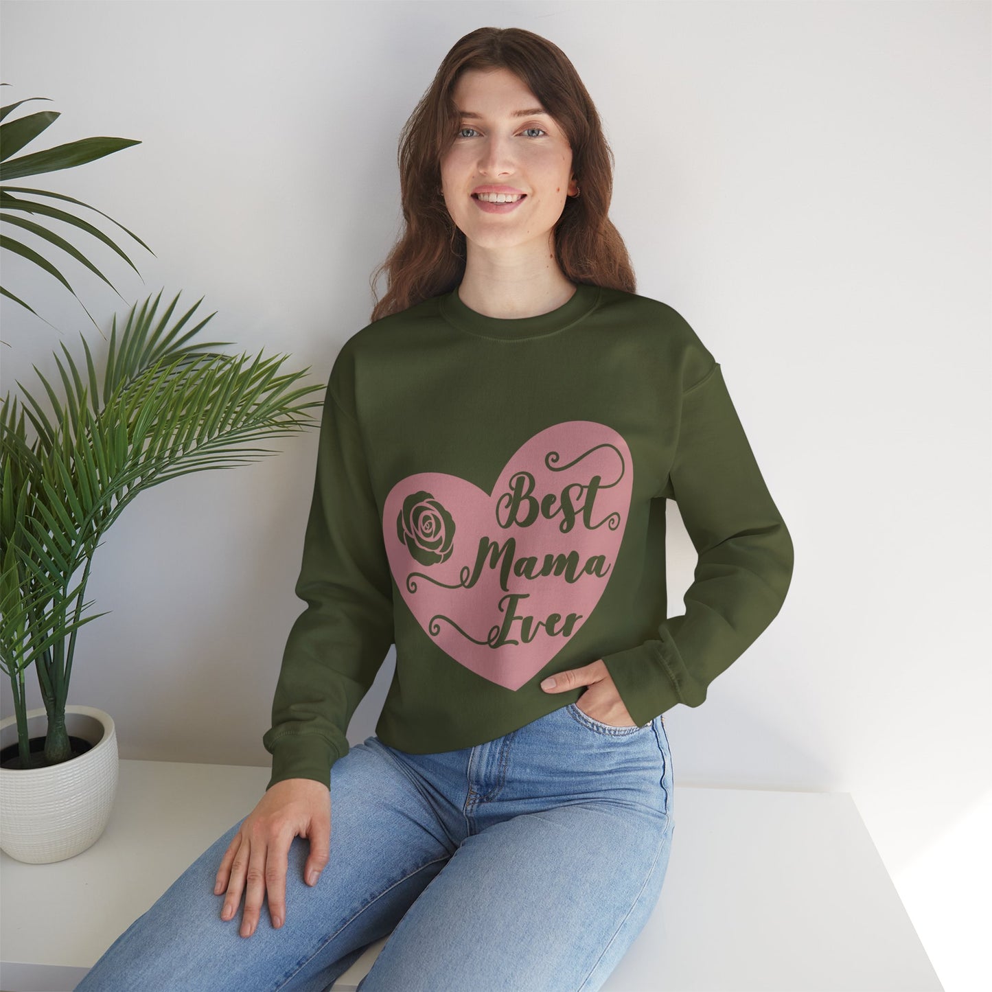 Best Mom Ever Heart - Unisex Heavy Blend™ Crewneck Sweatshirt