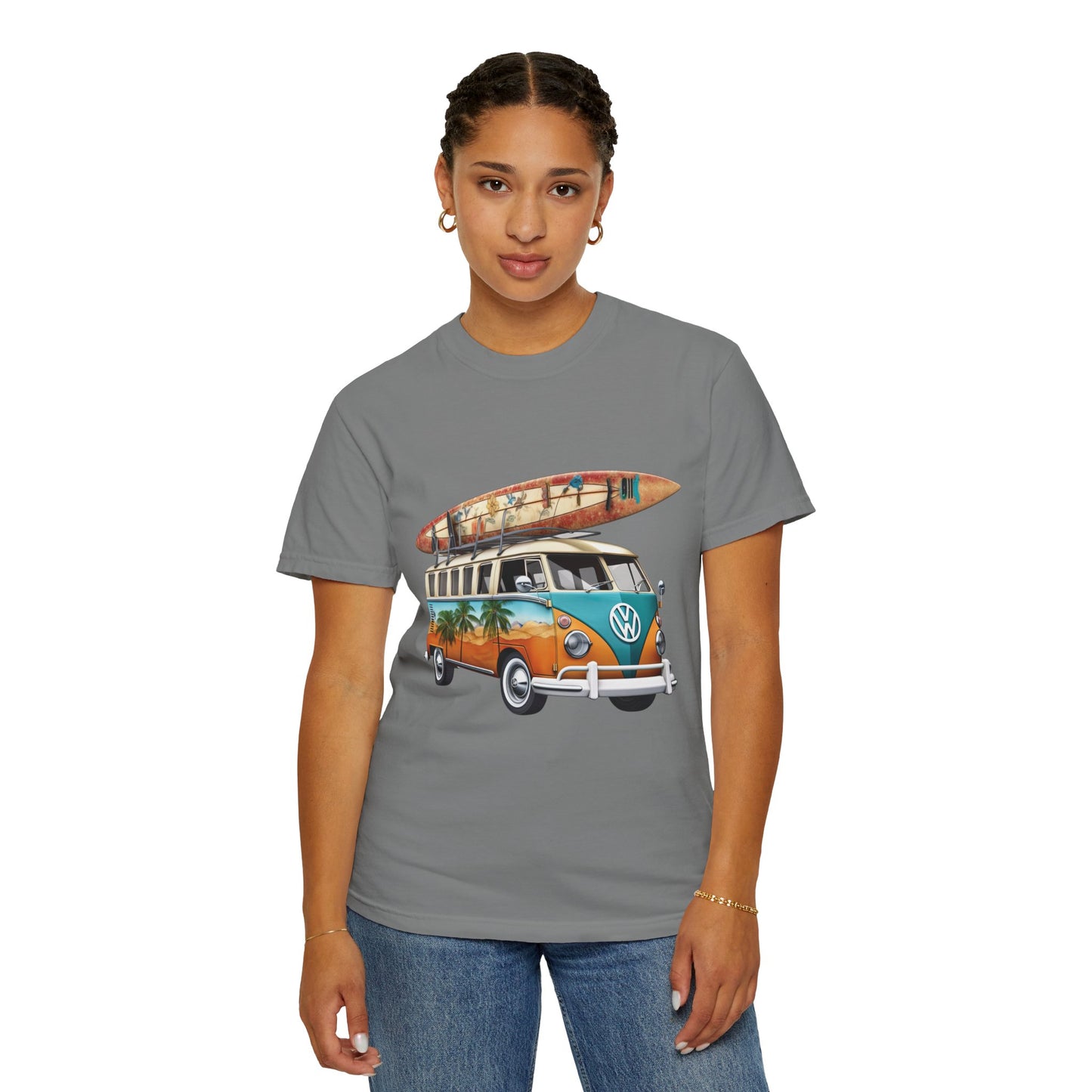 Retro Surf Van: Unisex Garment-Dyed T-shirt