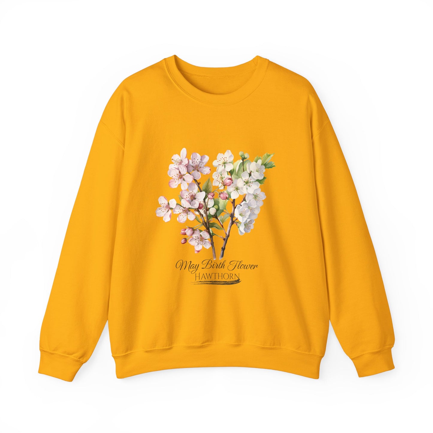 May Birth Flower (Hawthorn) - Unisex Heavy Blend™ Crewneck Sweatshirt