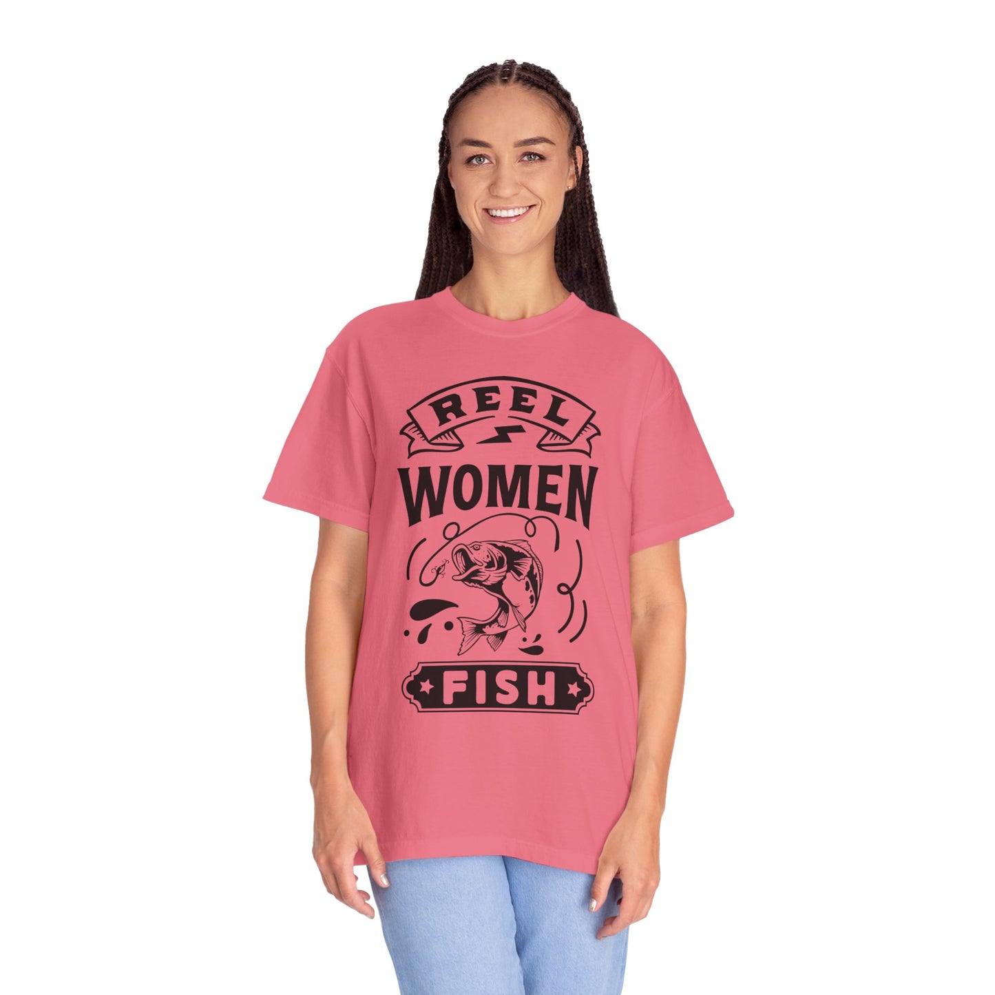 Reel women fish: Unisex Garment-Dyed T-shirt