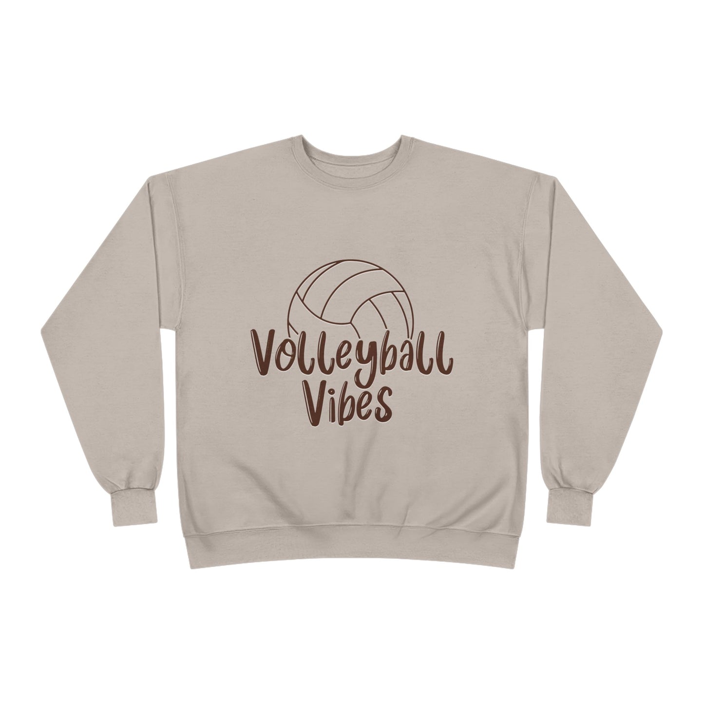 Unisex Volleyball Vibes Crewneck Sweatshirt, Trendy Sports Apparel, Cozy Gift for Athletes, Volleyball Lover's Gear, Eco-Friendly Fashion