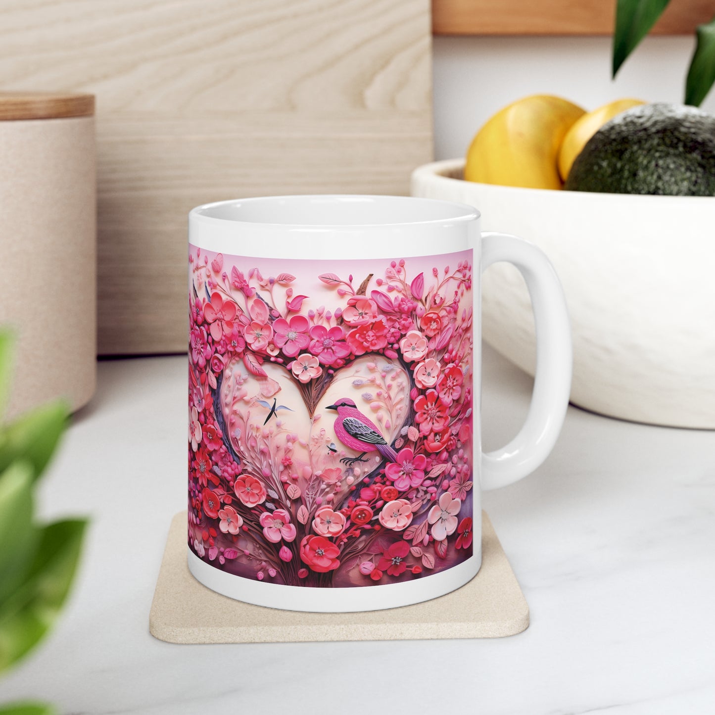 Valentine's Heart with birth: Ceramic Mug 11oz