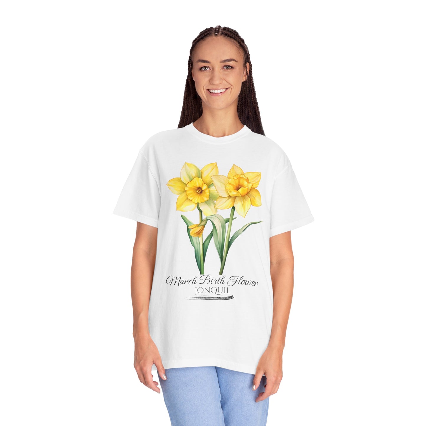 March Birth Flower "Jonquil" - Unisex Garment-Dyed T-shirt