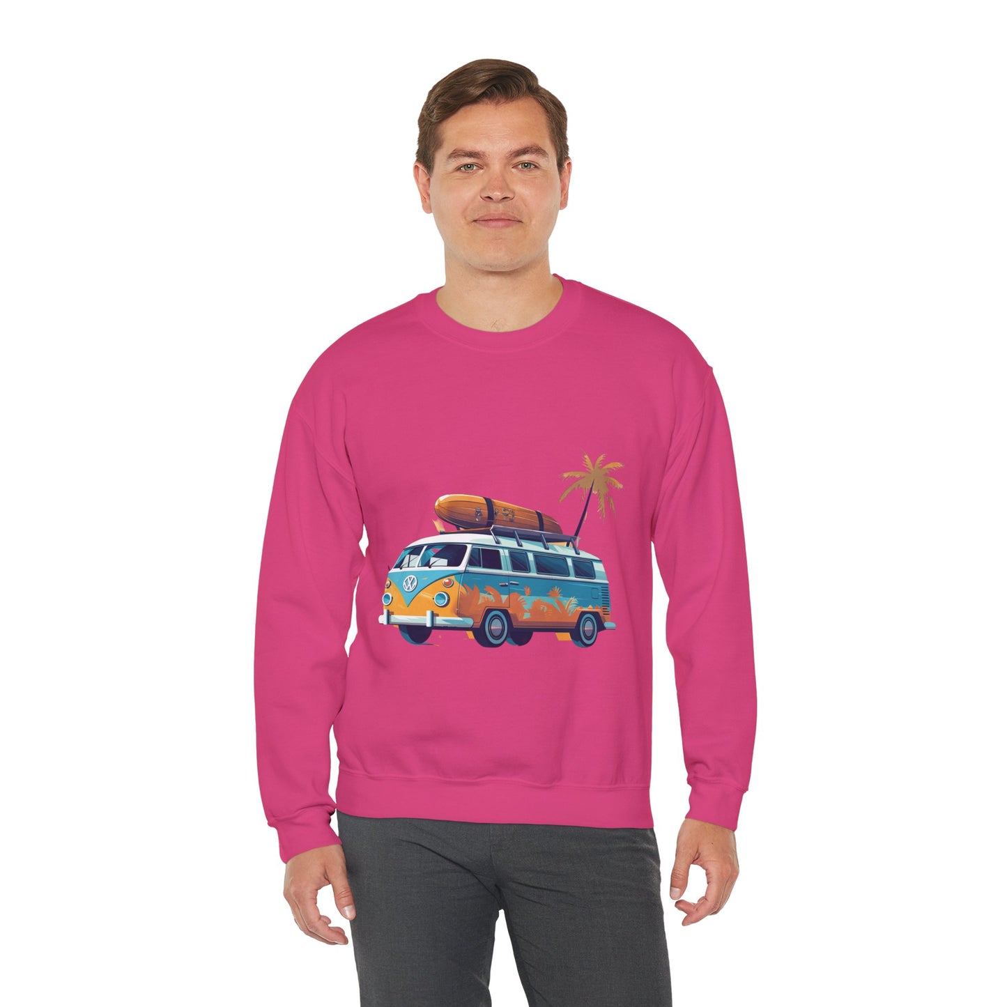 Retro Surf Van - Unisex Heavy Blend™ Crewneck Sweatshirt