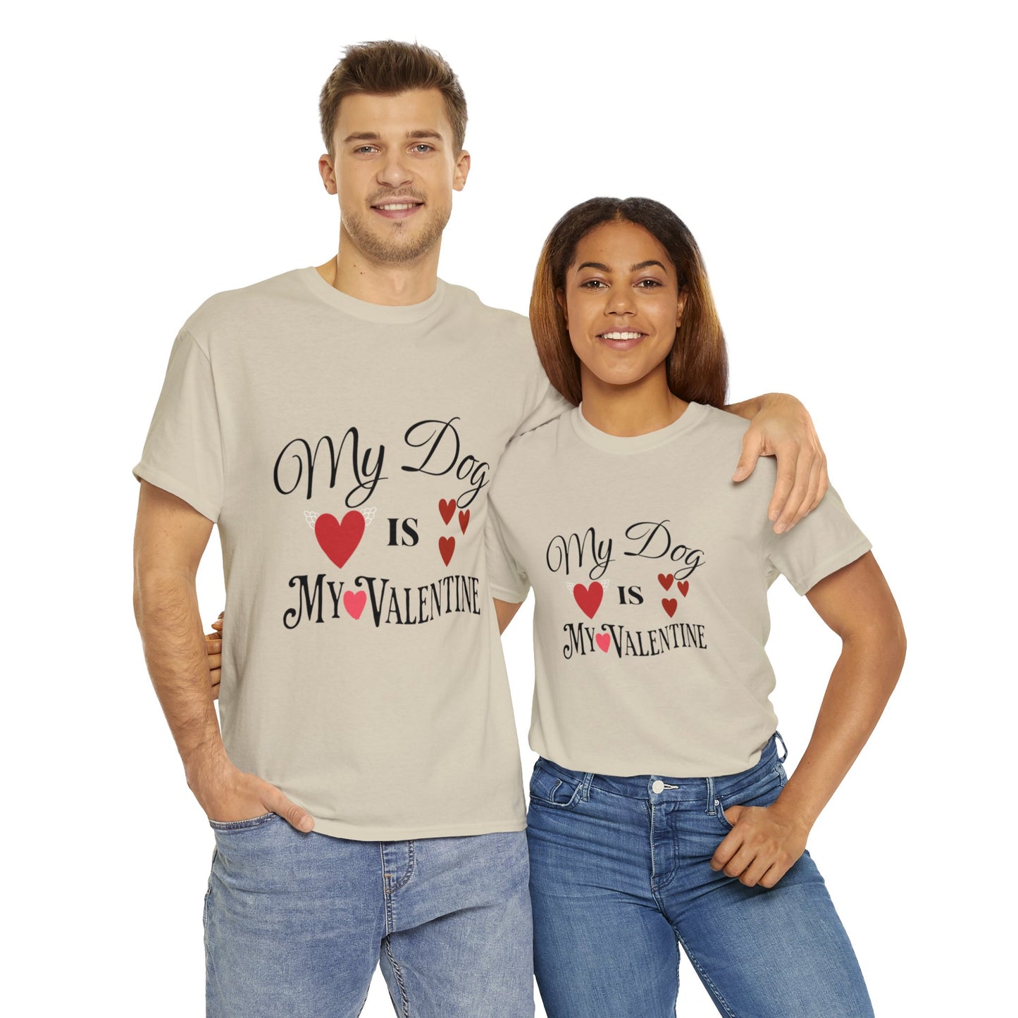 My Dog Is My Valentine1 - Unisex Heavy Cotton Tee