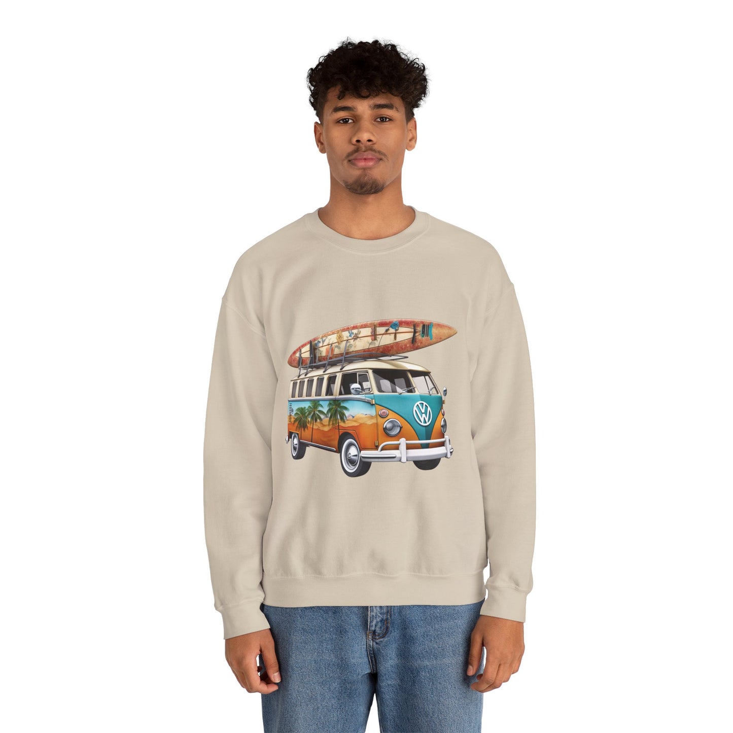 Retro Surf Van - Unisex Heavy Blend™ Crewneck Sweatshirt