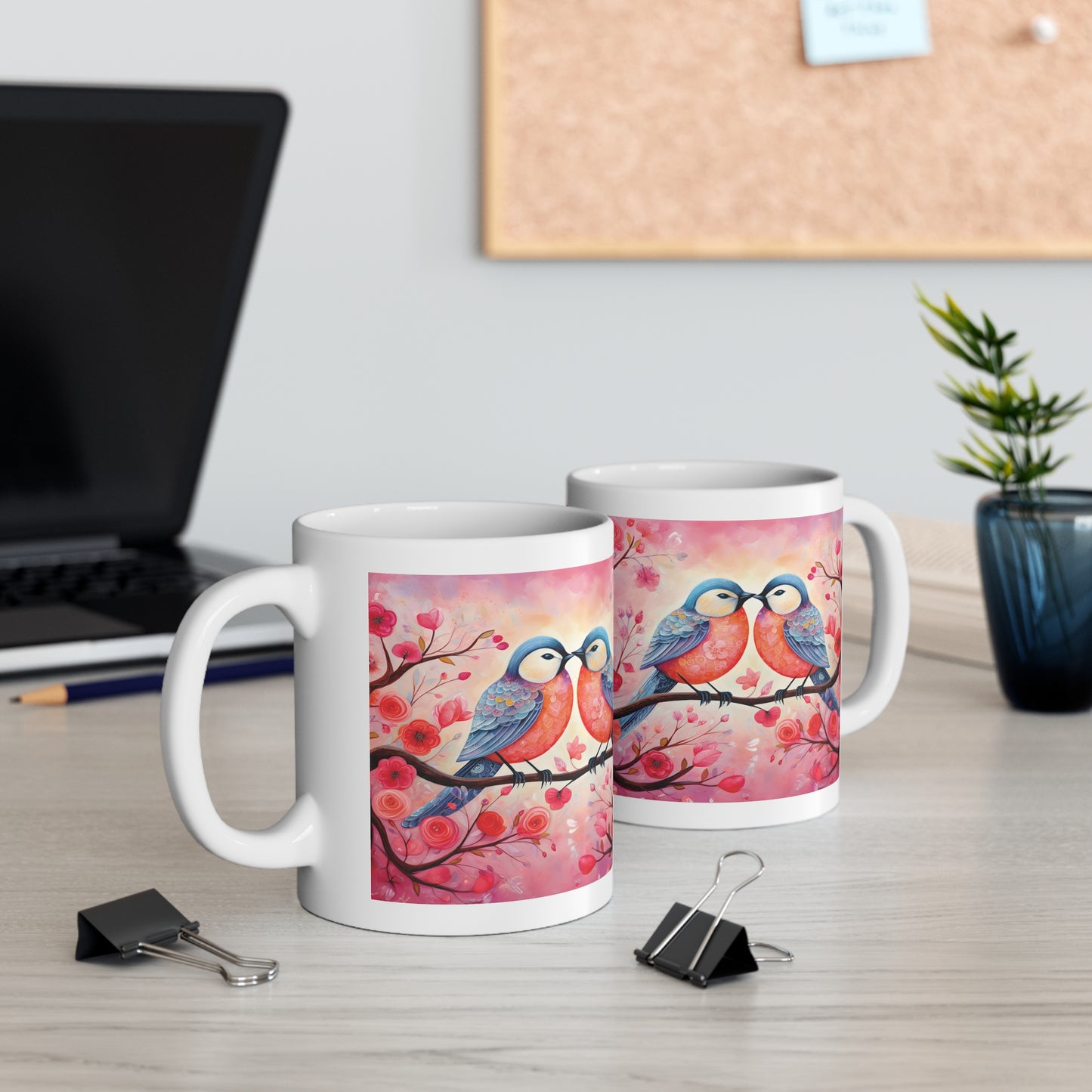 Kissing Bird: Ceramic Mug 11oz