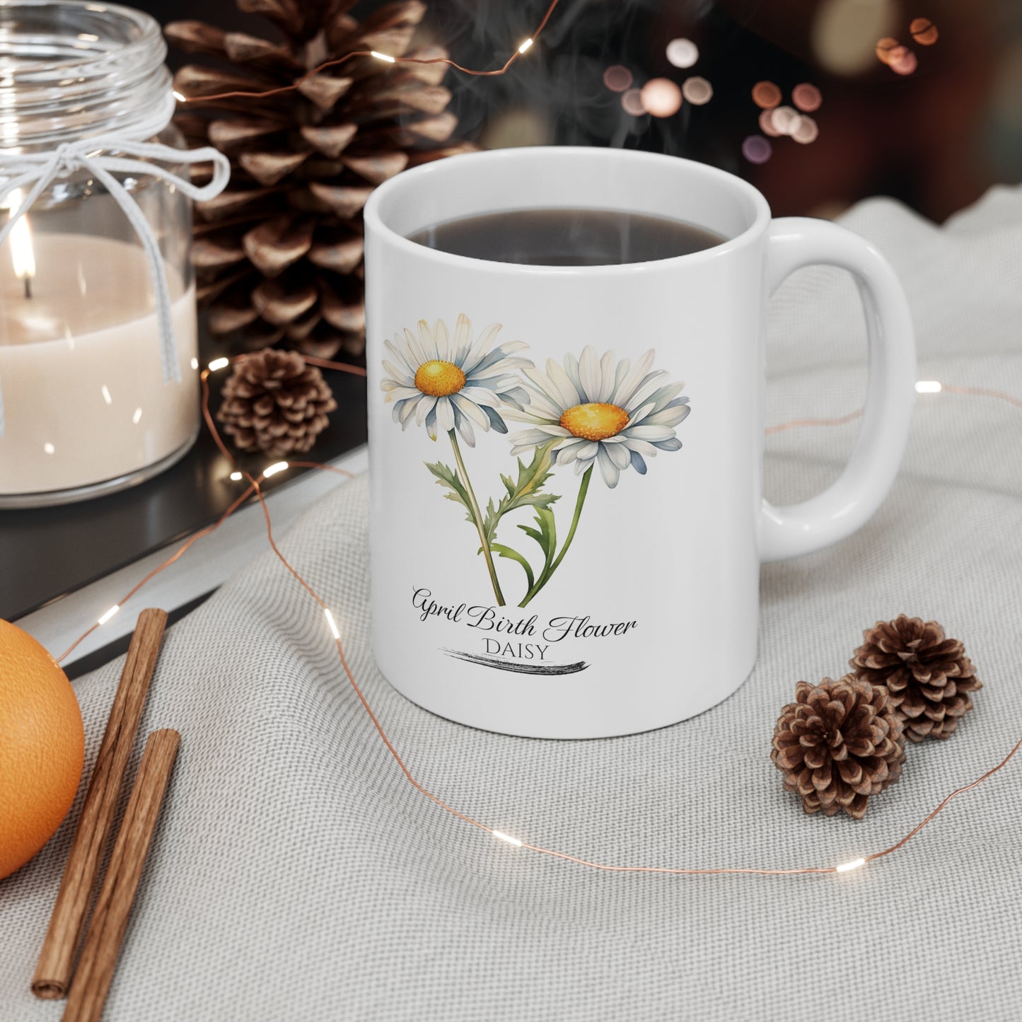 April Birth Flower (Daisy): Ceramic Mug 11oz