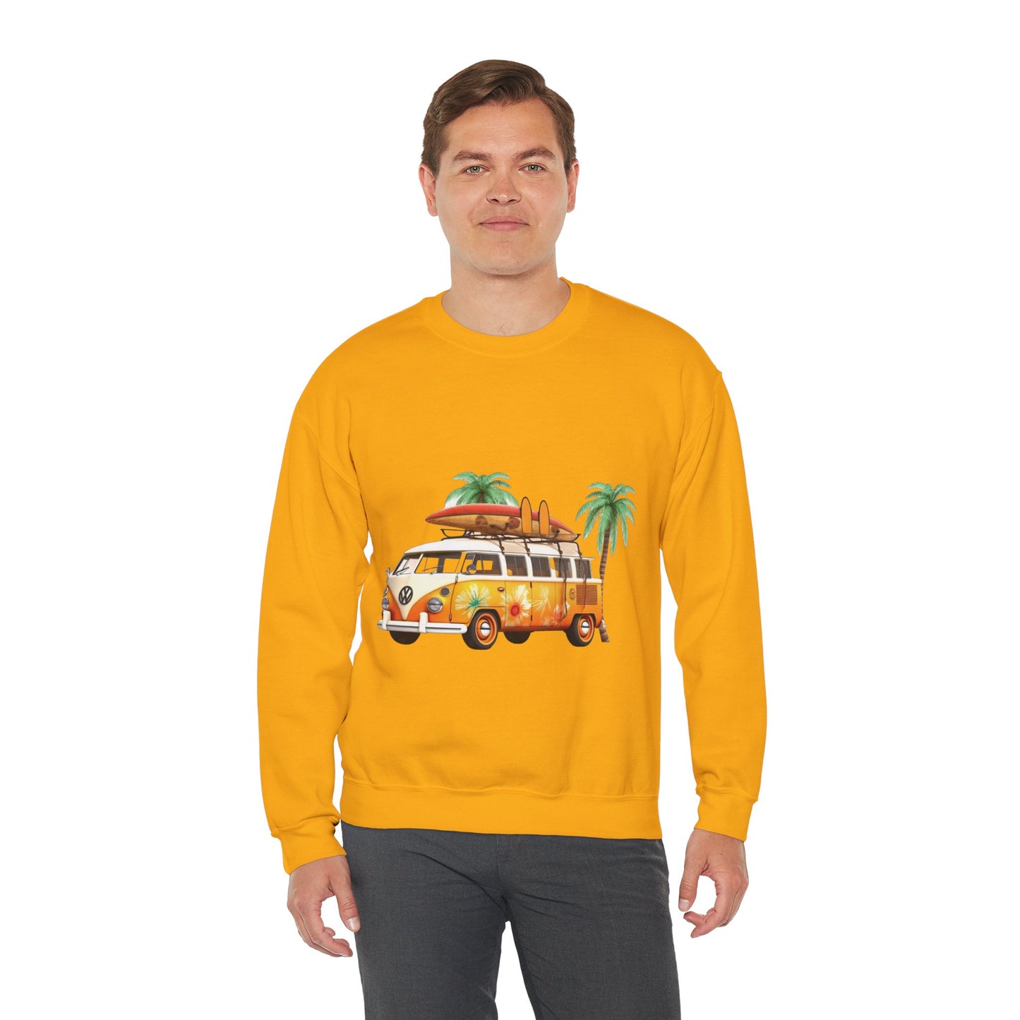 Retro Surf Van - Unisex Heavy Blend™ Crewneck Sweatshirt