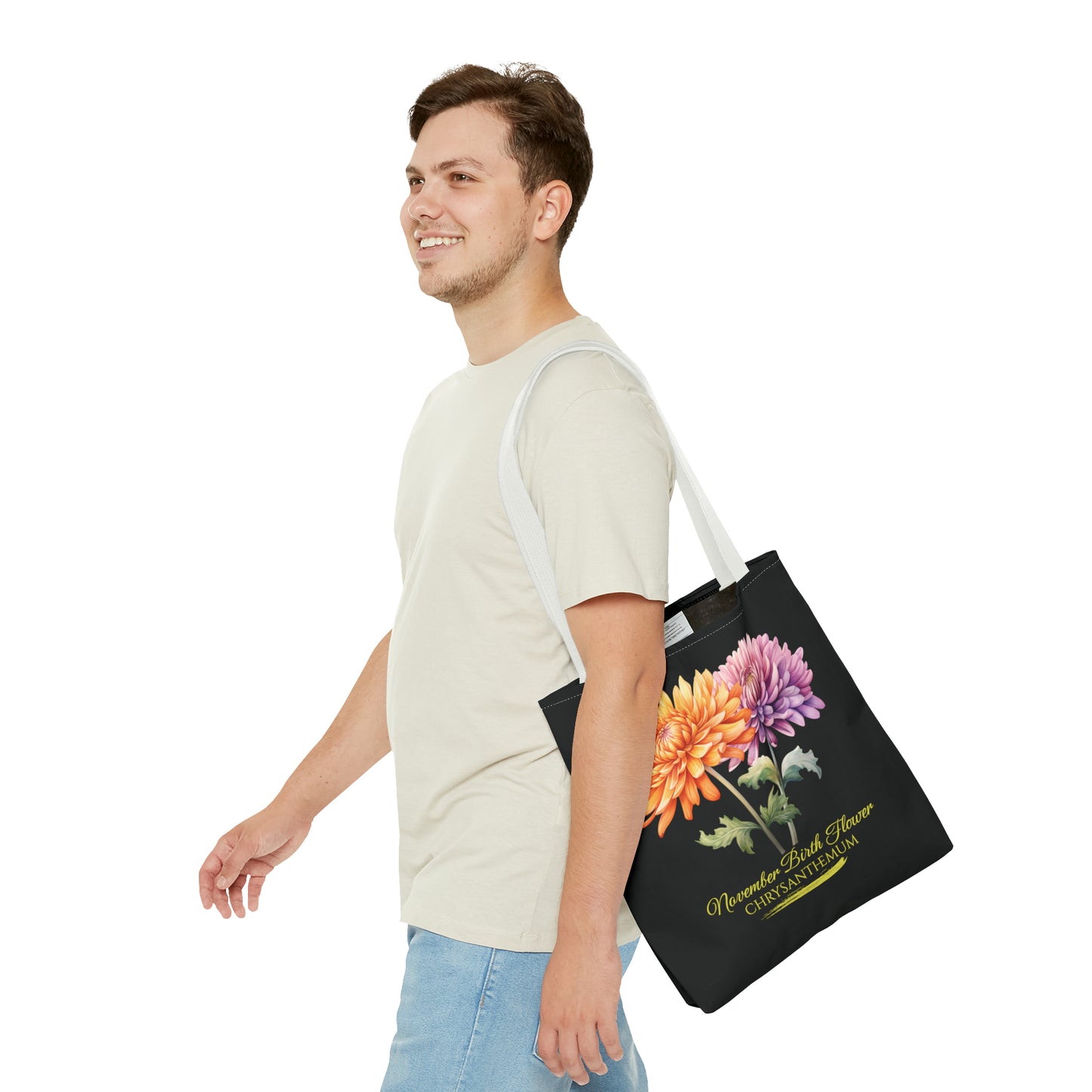 November Birth Flower: Chrysanthemum - Tote Bag (AOP)