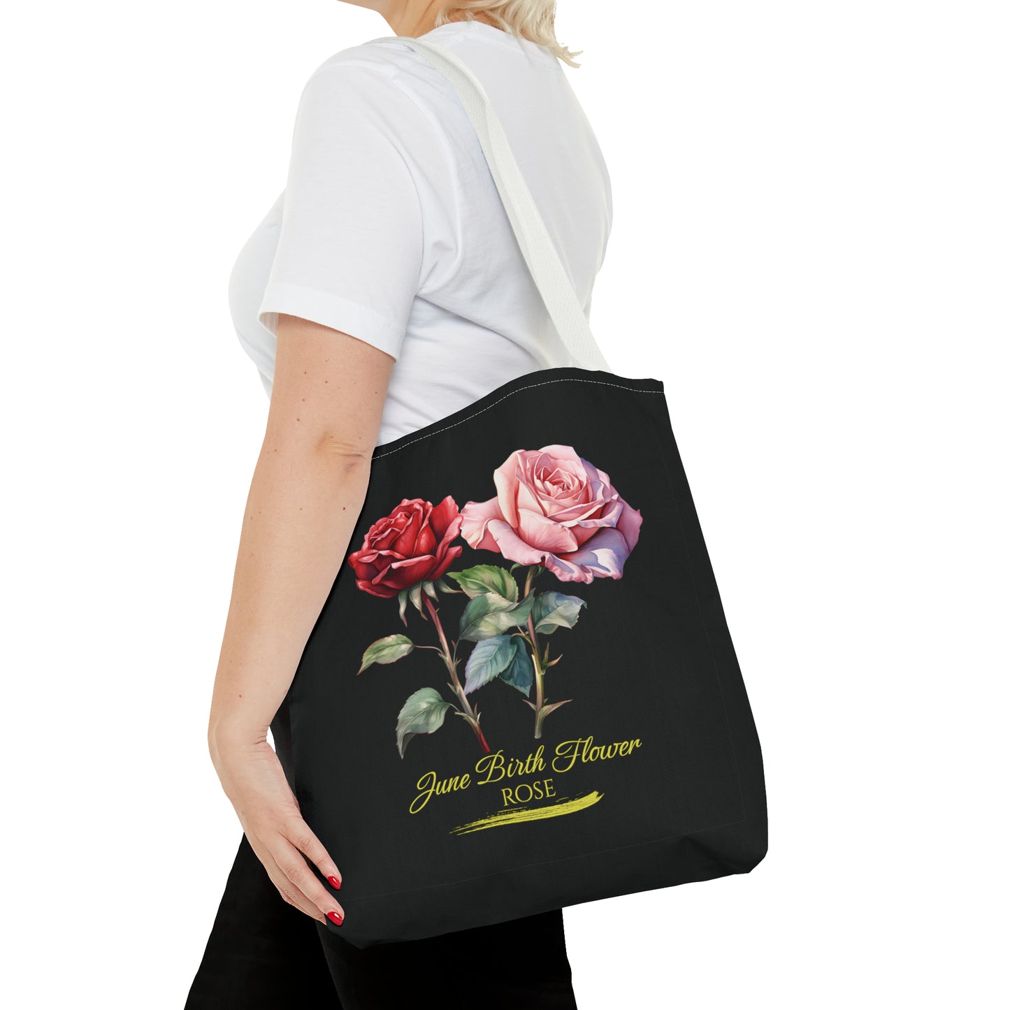 June Birth Flower: Rose - Tote Bag (AOP)