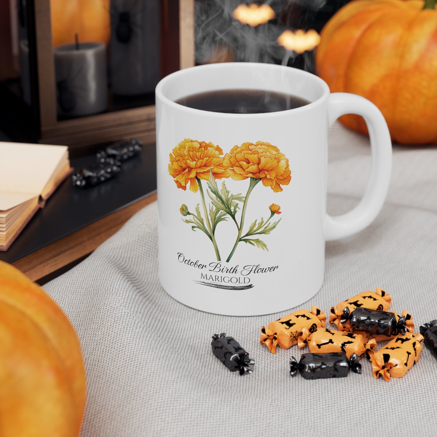 October Birth Flower (Marigold): Ceramic Mug 11oz