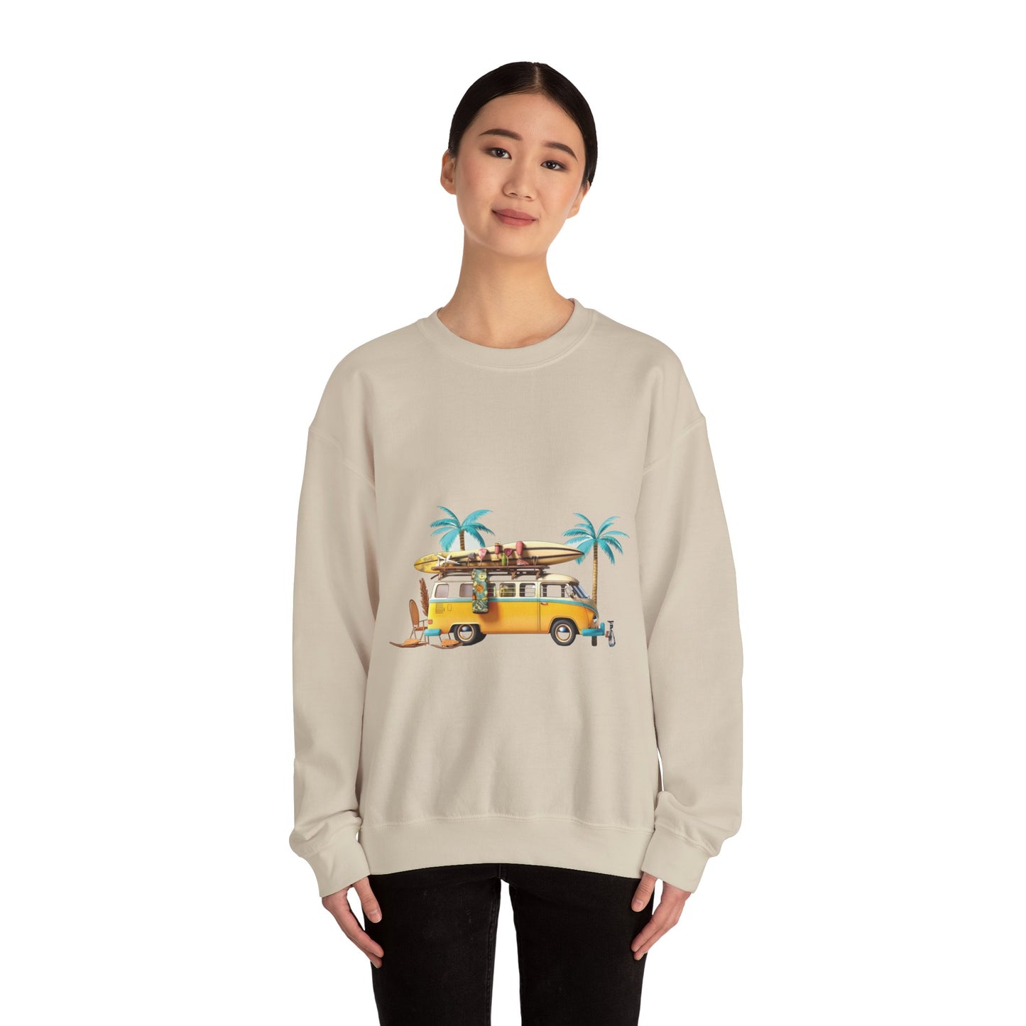 Retro Surf Van - Unisex Heavy Blend™ Crewneck Sweatshirt