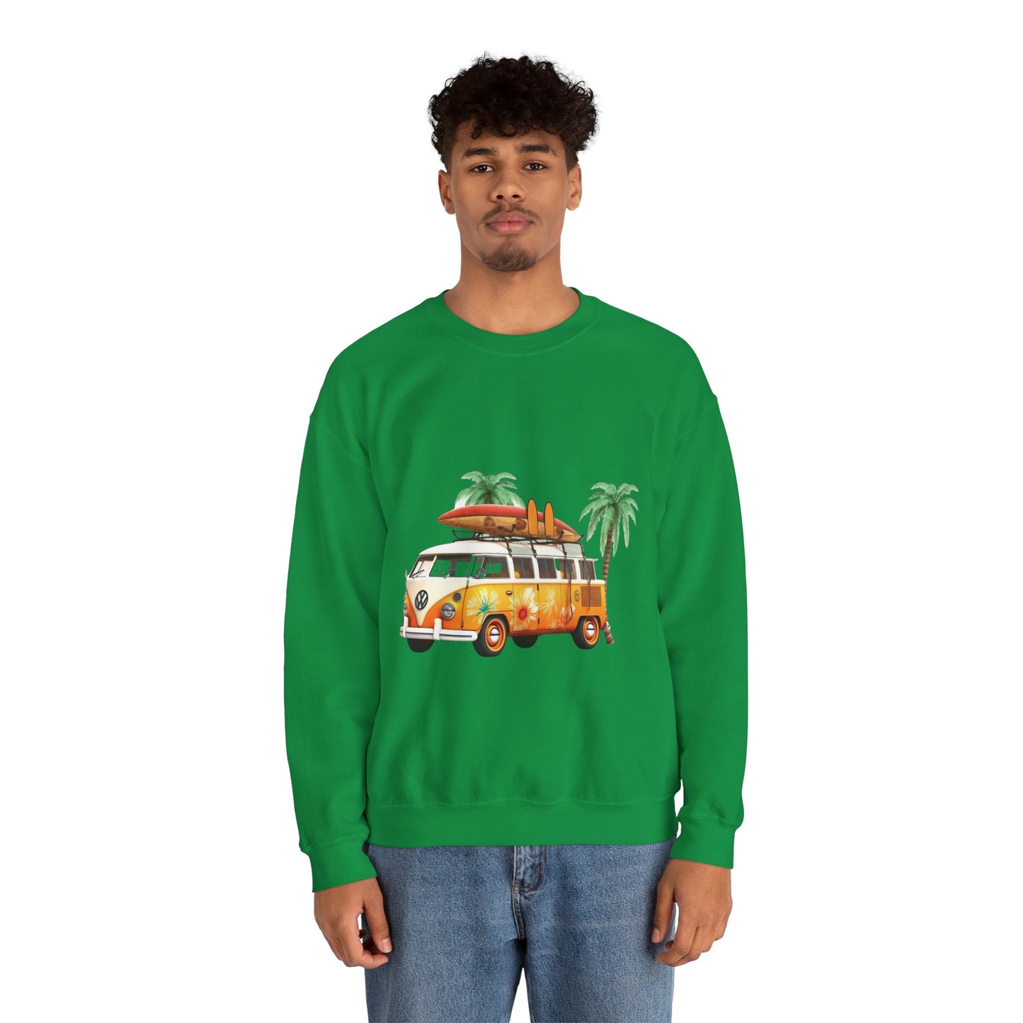 Retro Surf Van - Unisex Heavy Blend™ Crewneck Sweatshirt