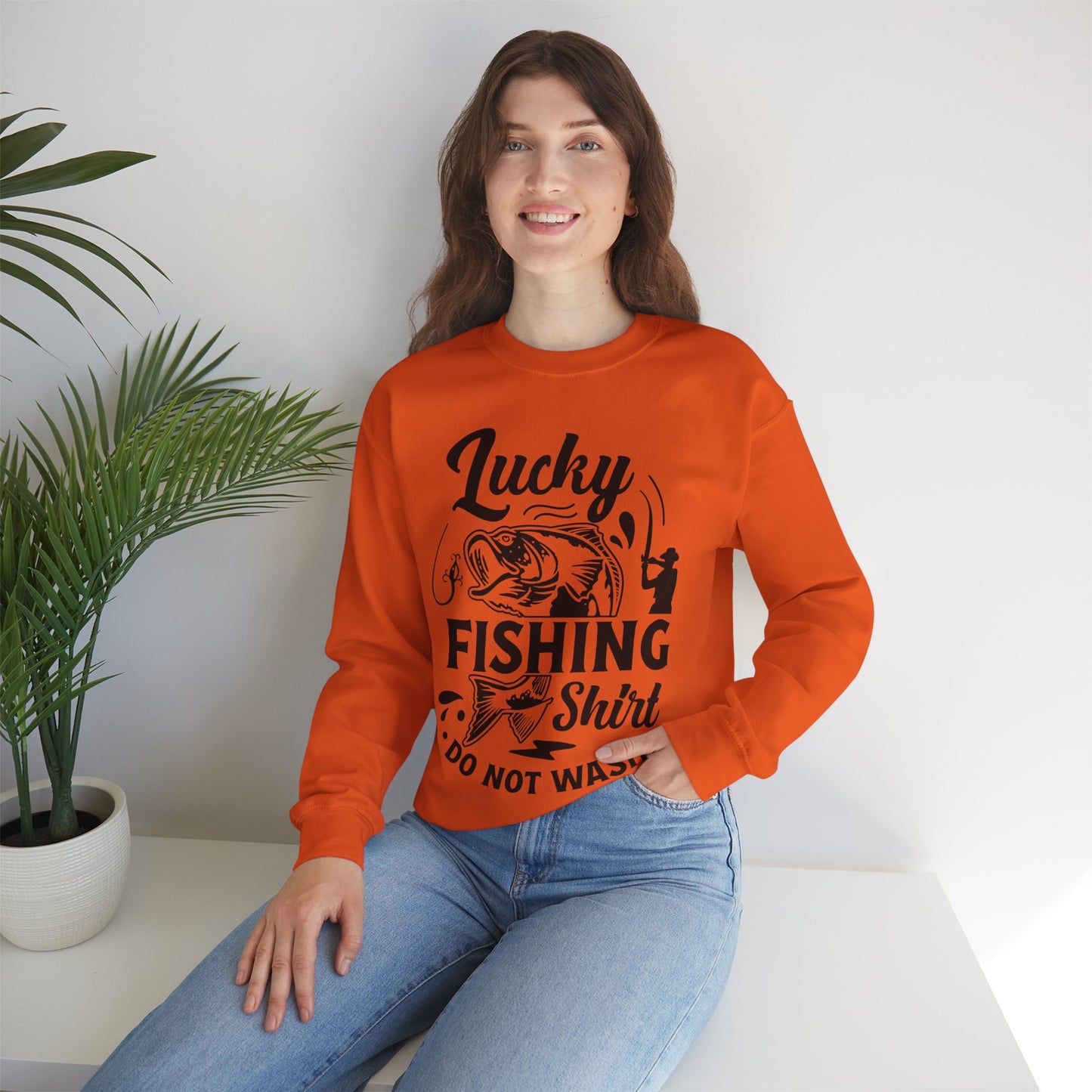 Lucky Fishing Shirt don't wash - Unisex Heavy Blend™ Crewneck Sweatshirt