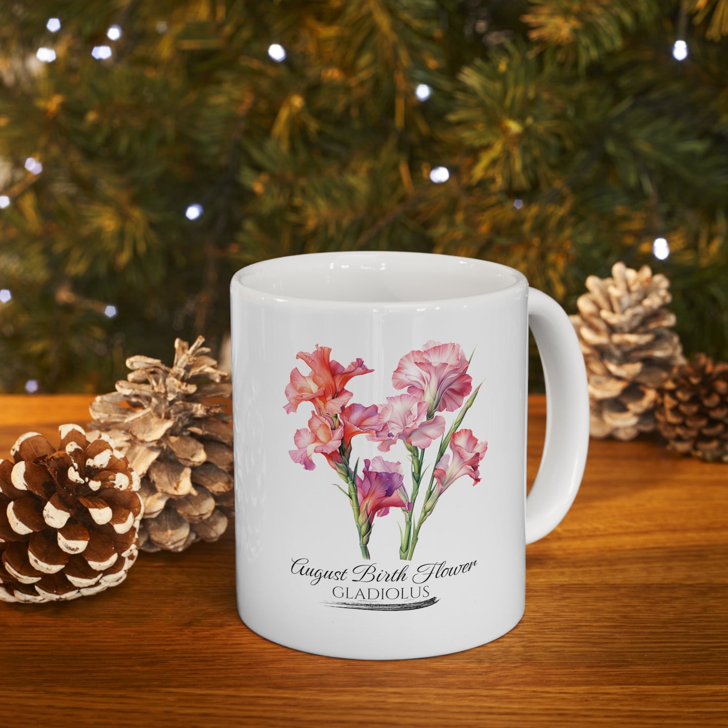 August Birth Flower (Gladiolus): Ceramic Mug 11oz