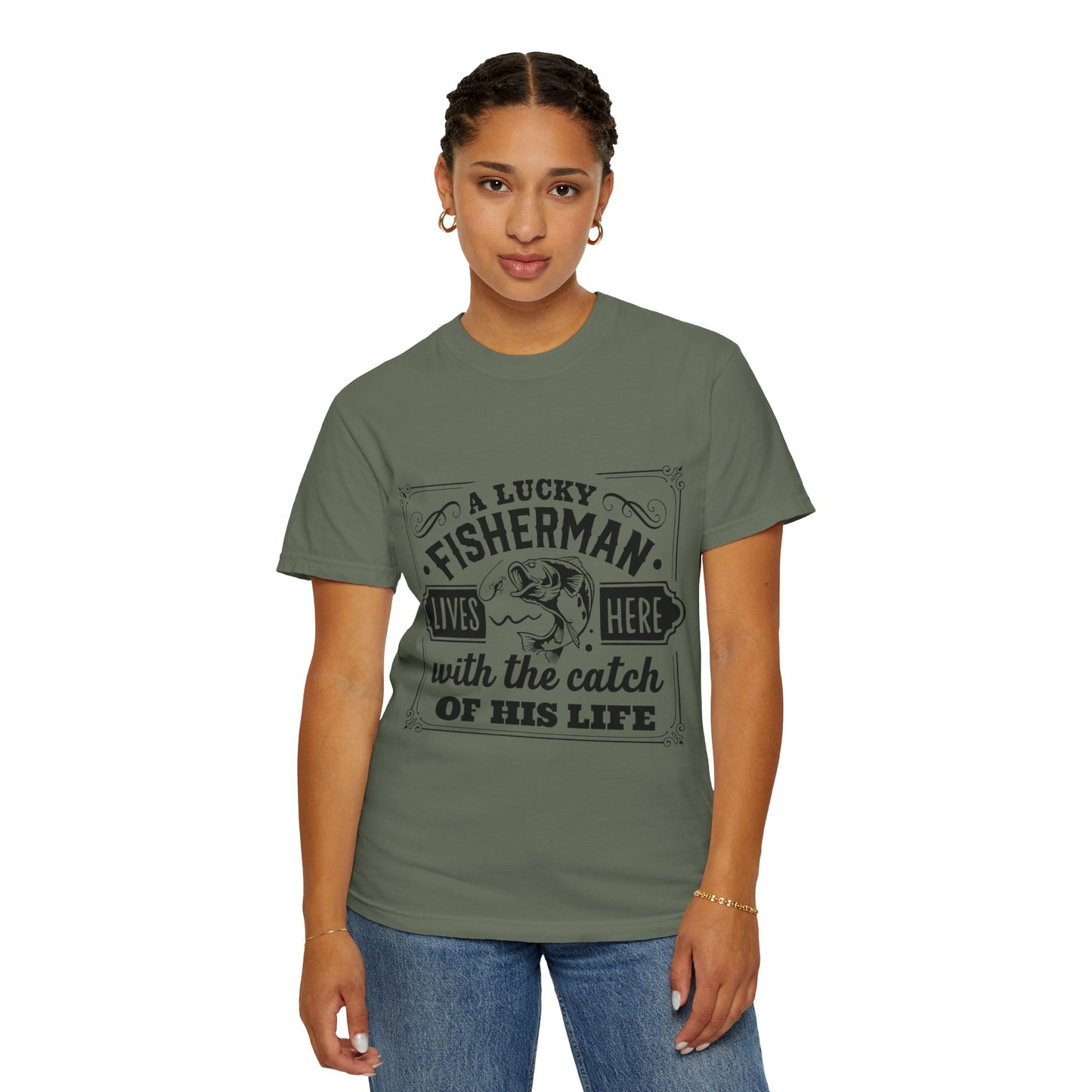 Fisherman lives here: Unisex Garment-Dyed T-shirt